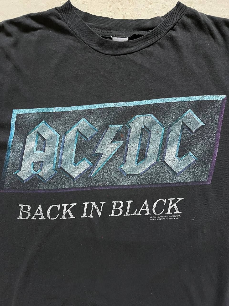 Band Tees © 1991 AC/DC “Back in Black” Thrashed Faded T-Shirt Size US M / EU 48-50 / 2 - 2 Thumbnail