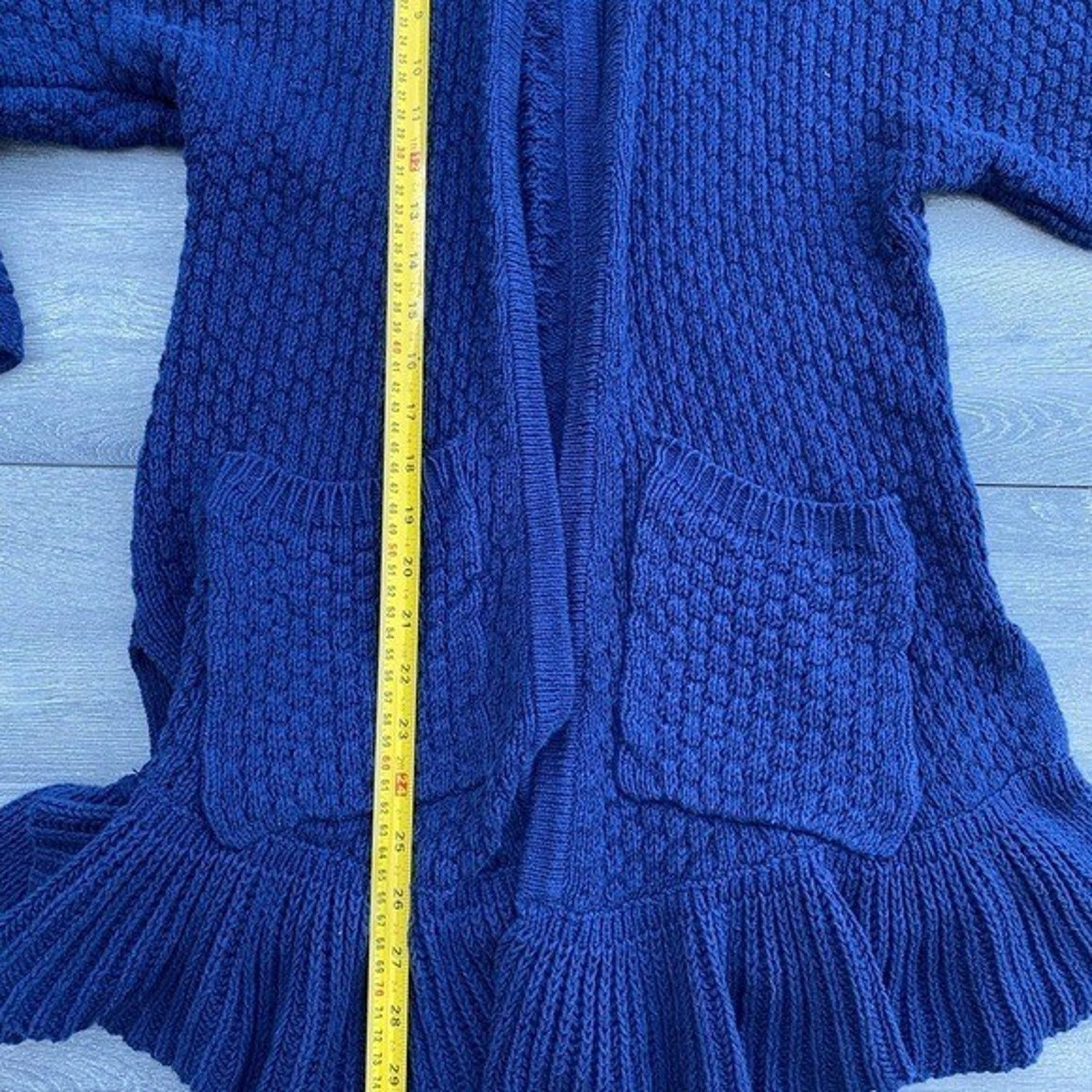 Cableami Guinevere cable knit navy cardigan sweater cotton S A000163 Size S / US 4 / IT 40 - 7 Thumbnail