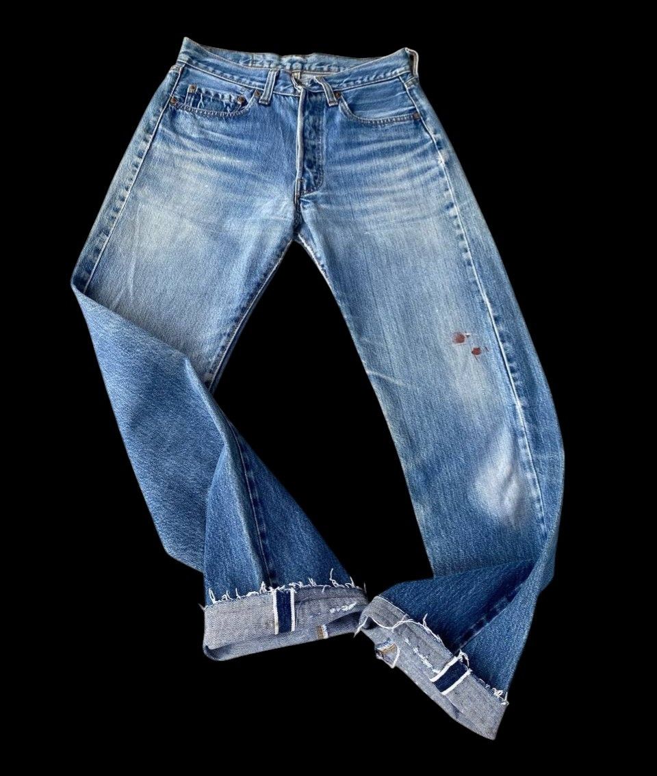 Levi's Vintage Clothing Rare 1970s Levi’s 501 Redline Selvedge Release Hem Button 6 Size US 28 / EU 44 - 13 Thumbnail