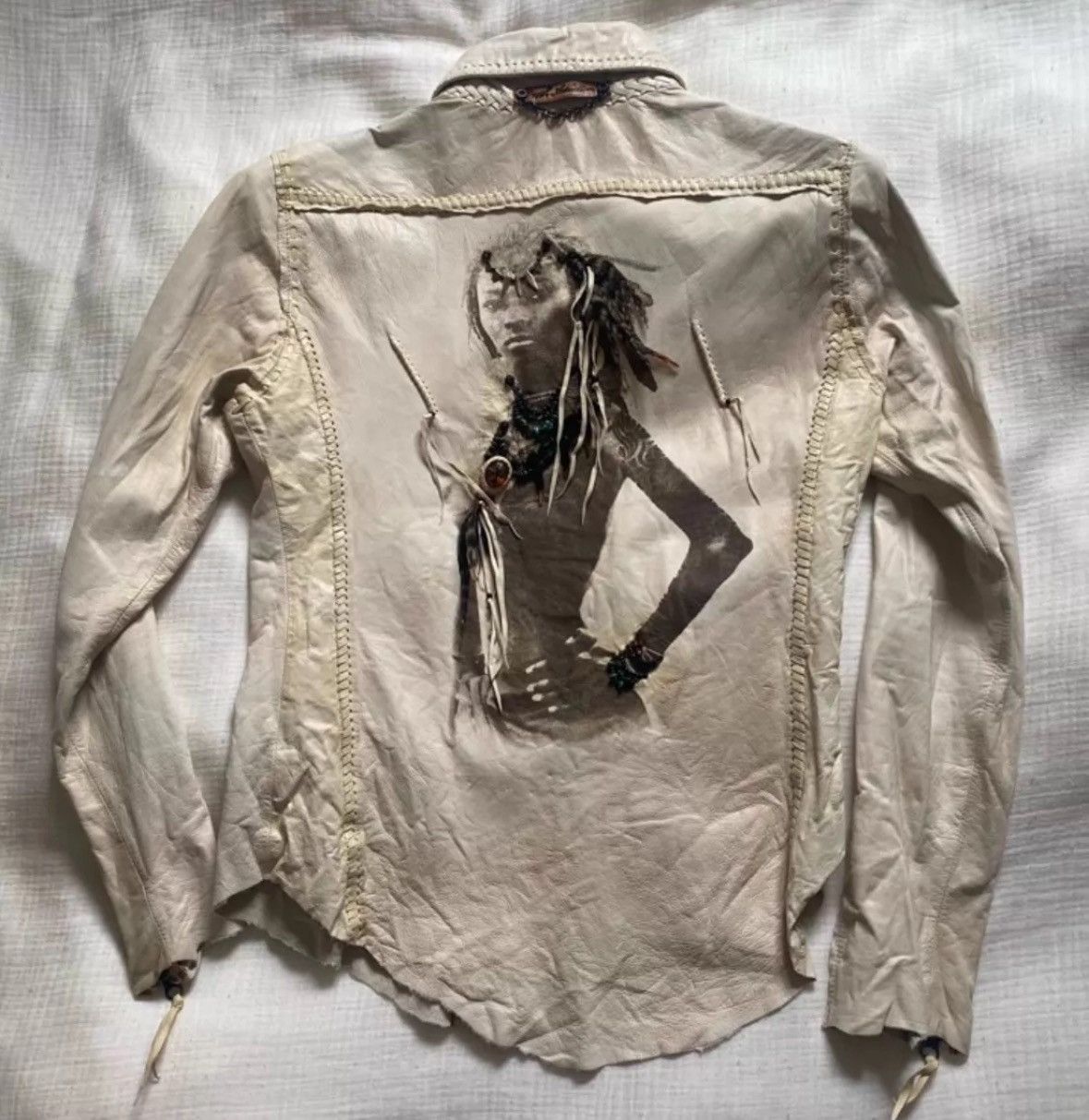 14th Addiction 14th Addiction Early Release Sheepskin Western Shirt Jacket Size US XXS / EU 40 - 1 Thumbnail