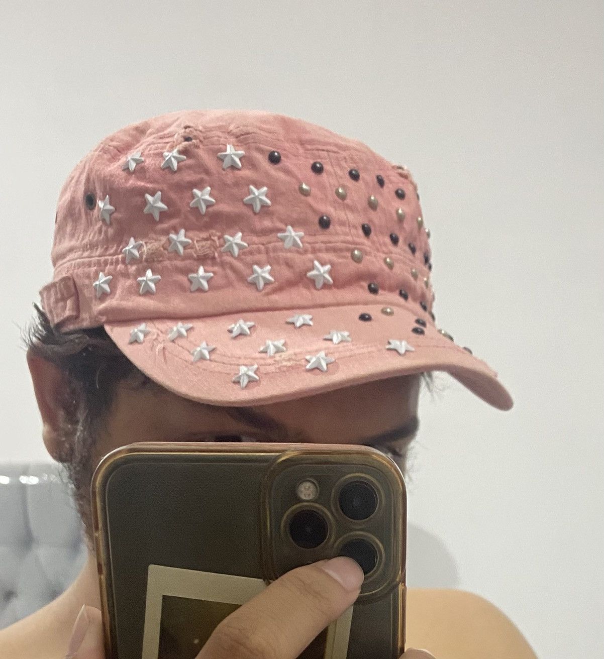 If Six Was Nine × Japanese Brand × Le Grande Bleu (L.G.B.) Pink Japanese Studed Vkei Cadet Hat Size ONE SIZE - 5 Thumbnail