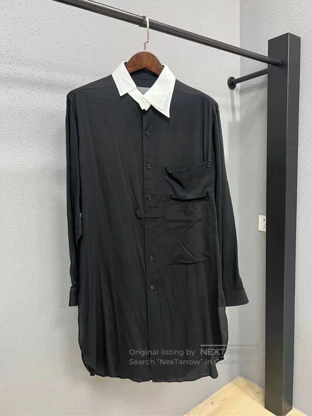 Yohji Yamamoto Yohji Yamamoto Black White Collar Shirt. Size US M / EU 48-50 / 2 - 1 Thumbnail