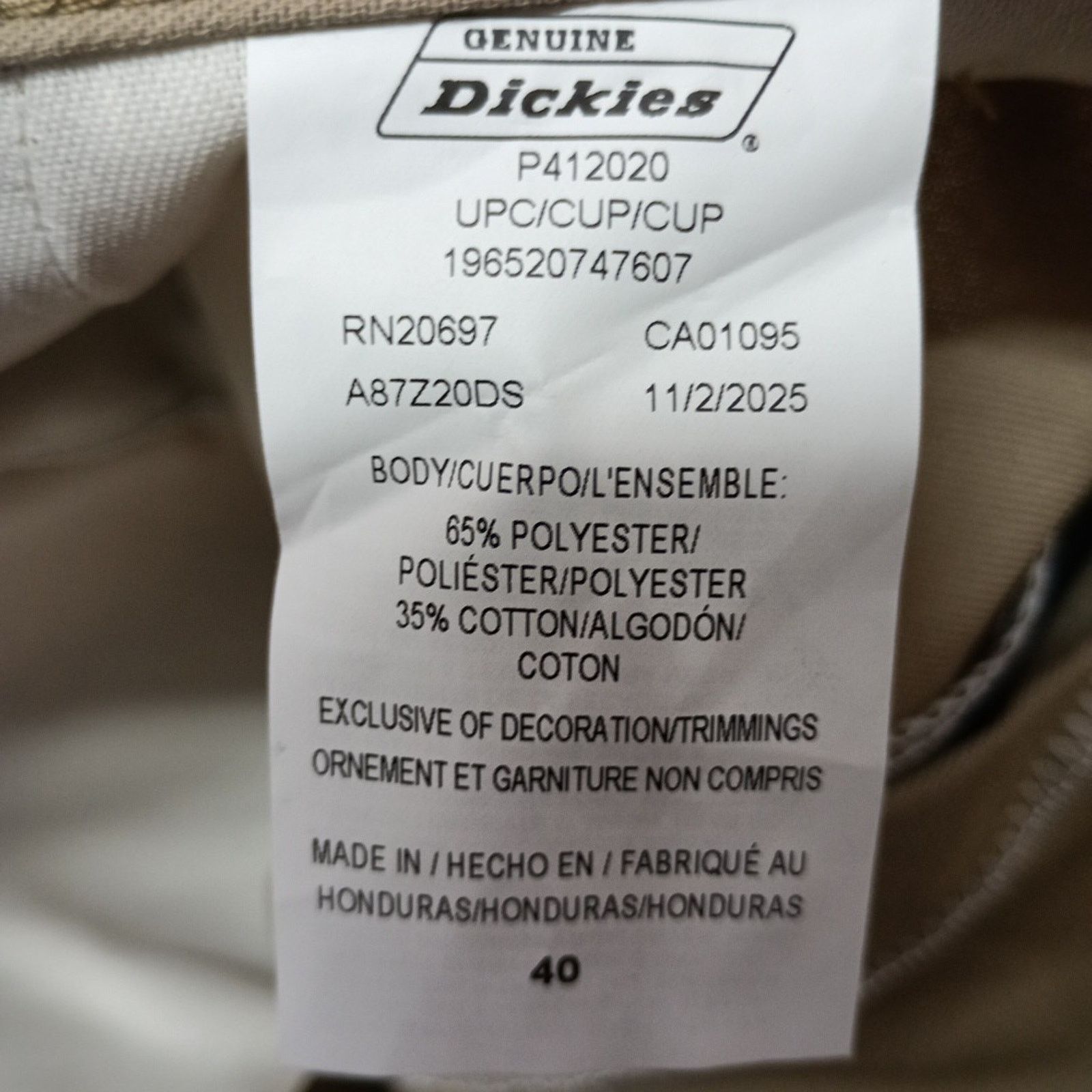 Dickies Dickies Painter Work Shorts Men's Size 40 Khaki 11" Inseam Size US 40 / EU 56 - 3 Thumbnail