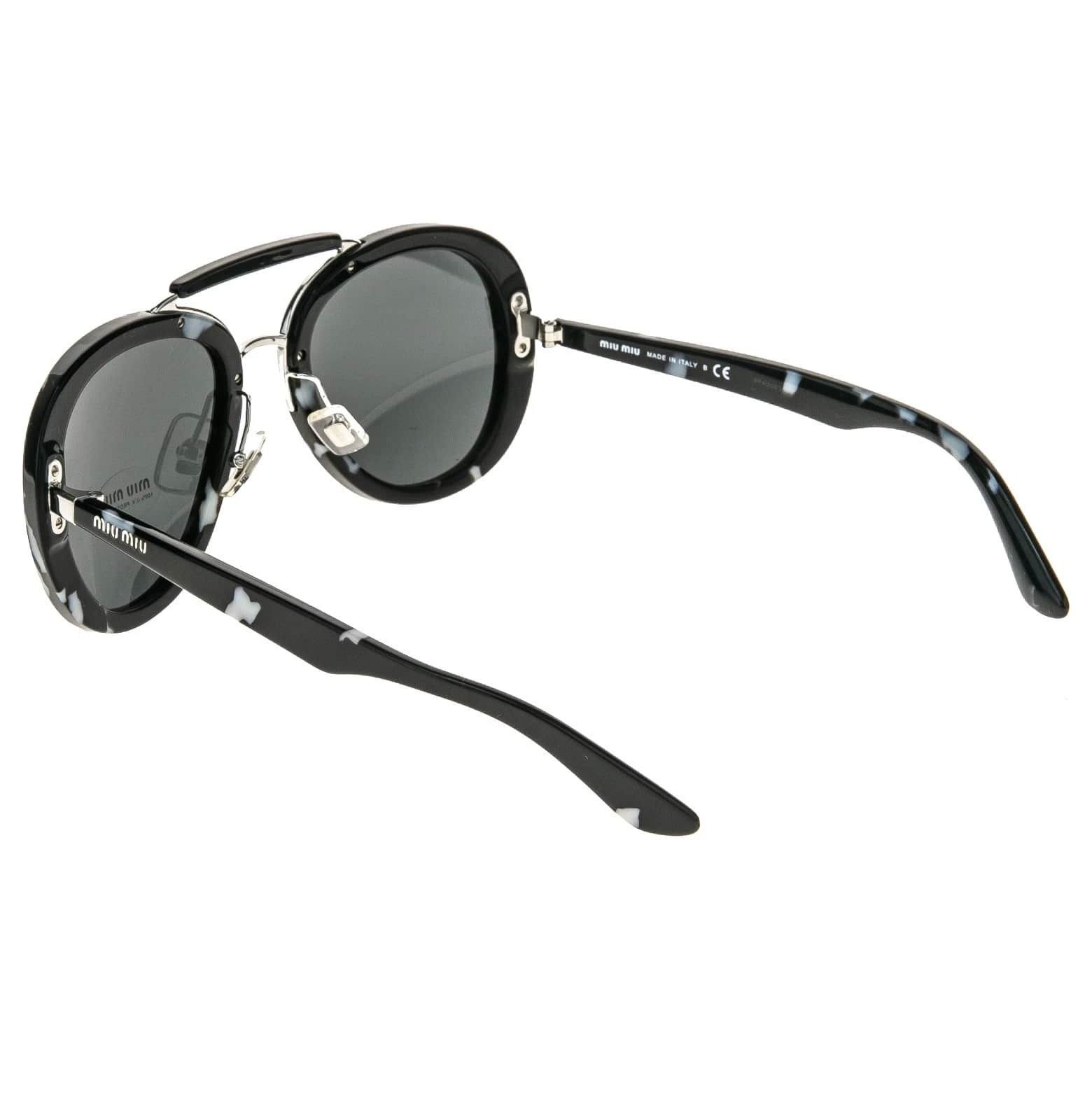 Miu Miu MIU MIU MU05VS COLLECTION 05V White Black Aviator Sunglasses Size ONE SIZE - 7 Thumbnail