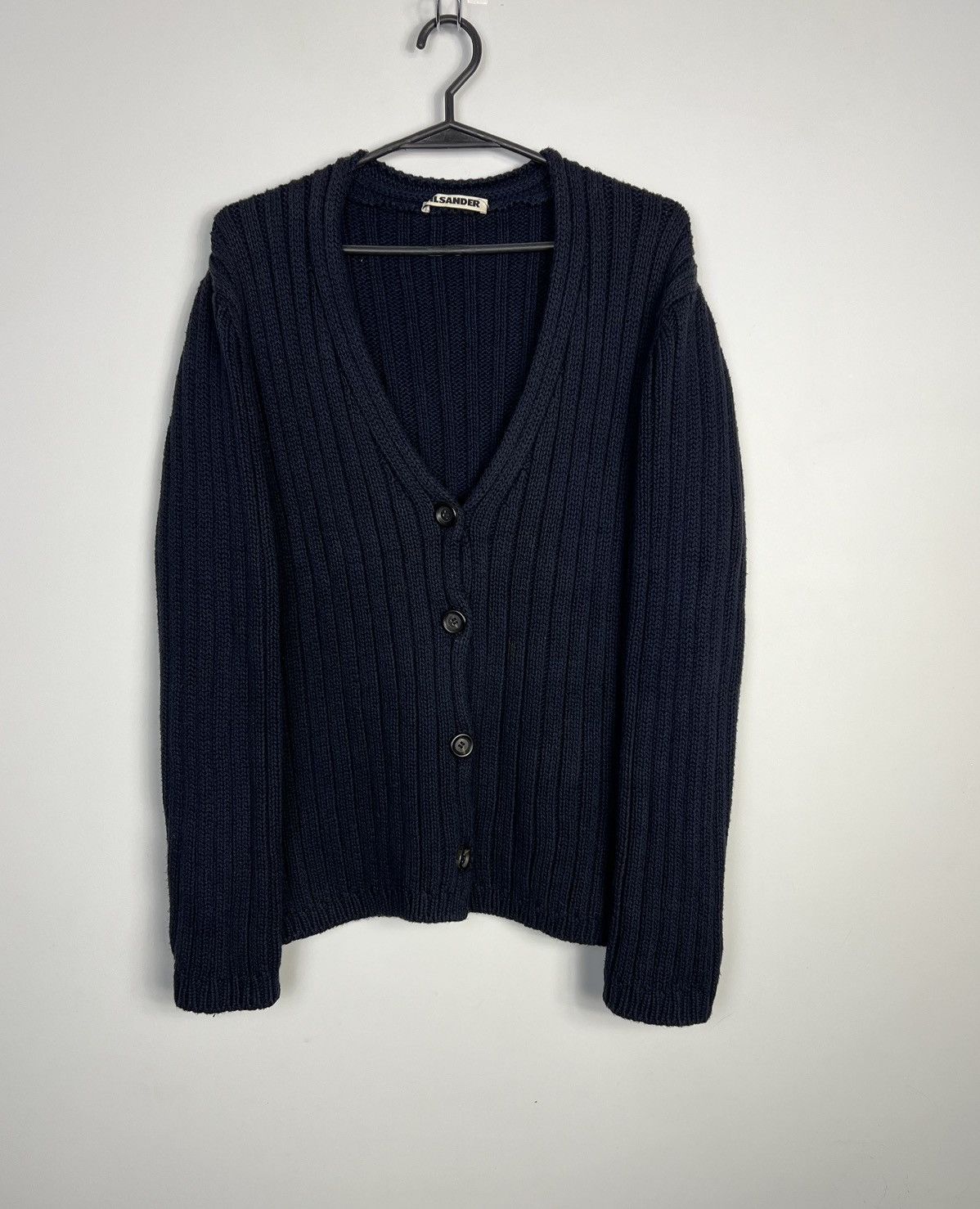 Jil Sander Unique Jil Sander Cardigan. 100% Cotton Sweater. Italy Size L / US 10 / IT 46 - 1 Thumbnail