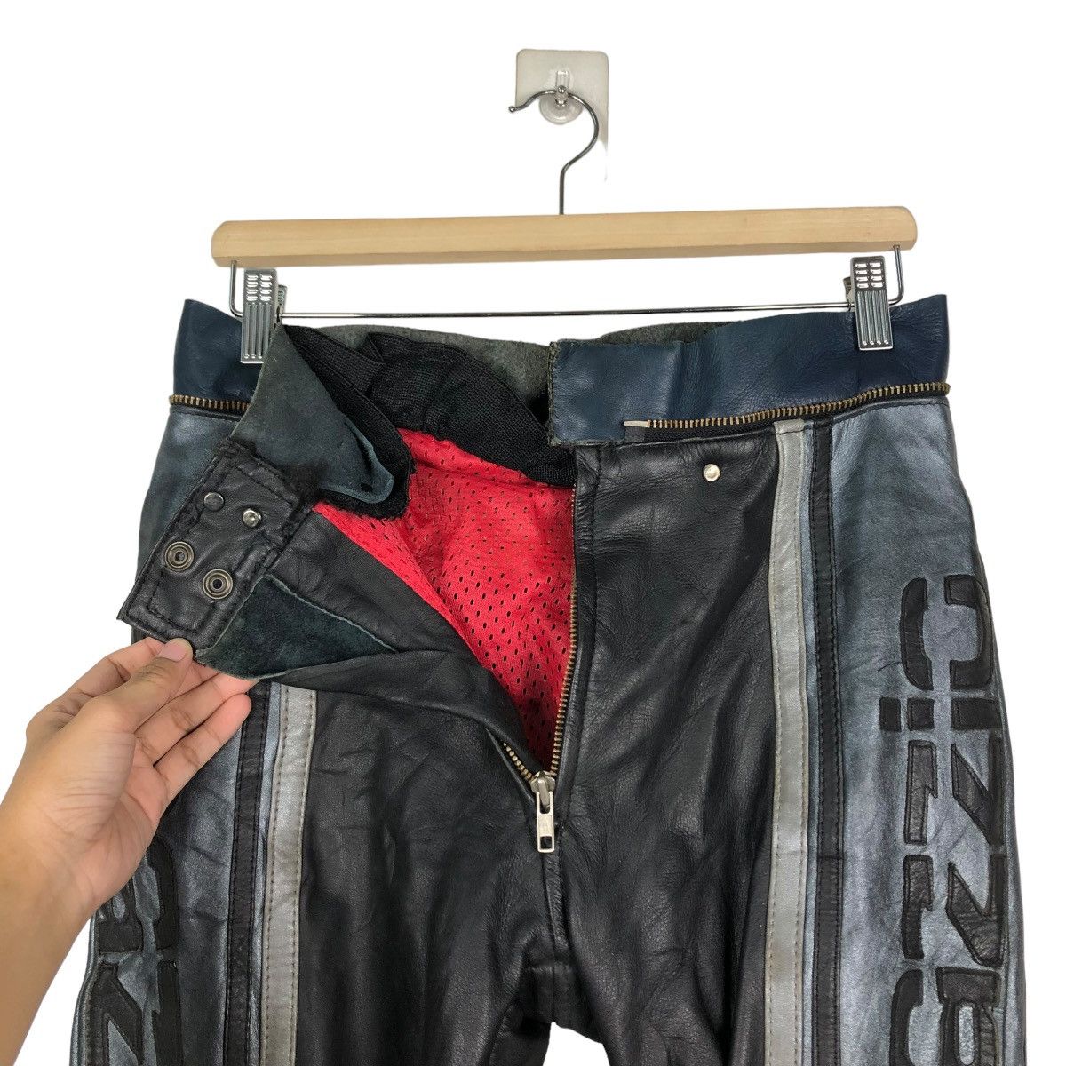 Kadoya 🔥VINTAGE GENUINE LEATHER PANTS MOTORCROSS SPAZZIO Size US 30 / EU 46 - 14 Thumbnail