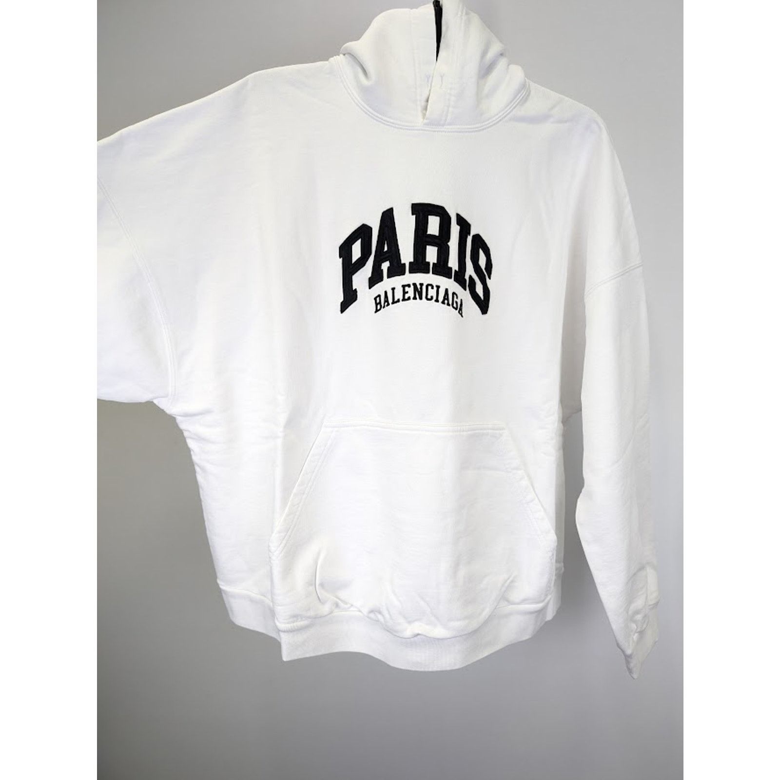Balenciaga o1rshd1 Paris Balenciaga Logo Hoodie in White Size US XL / EU 56 / 4 - 10 Thumbnail
