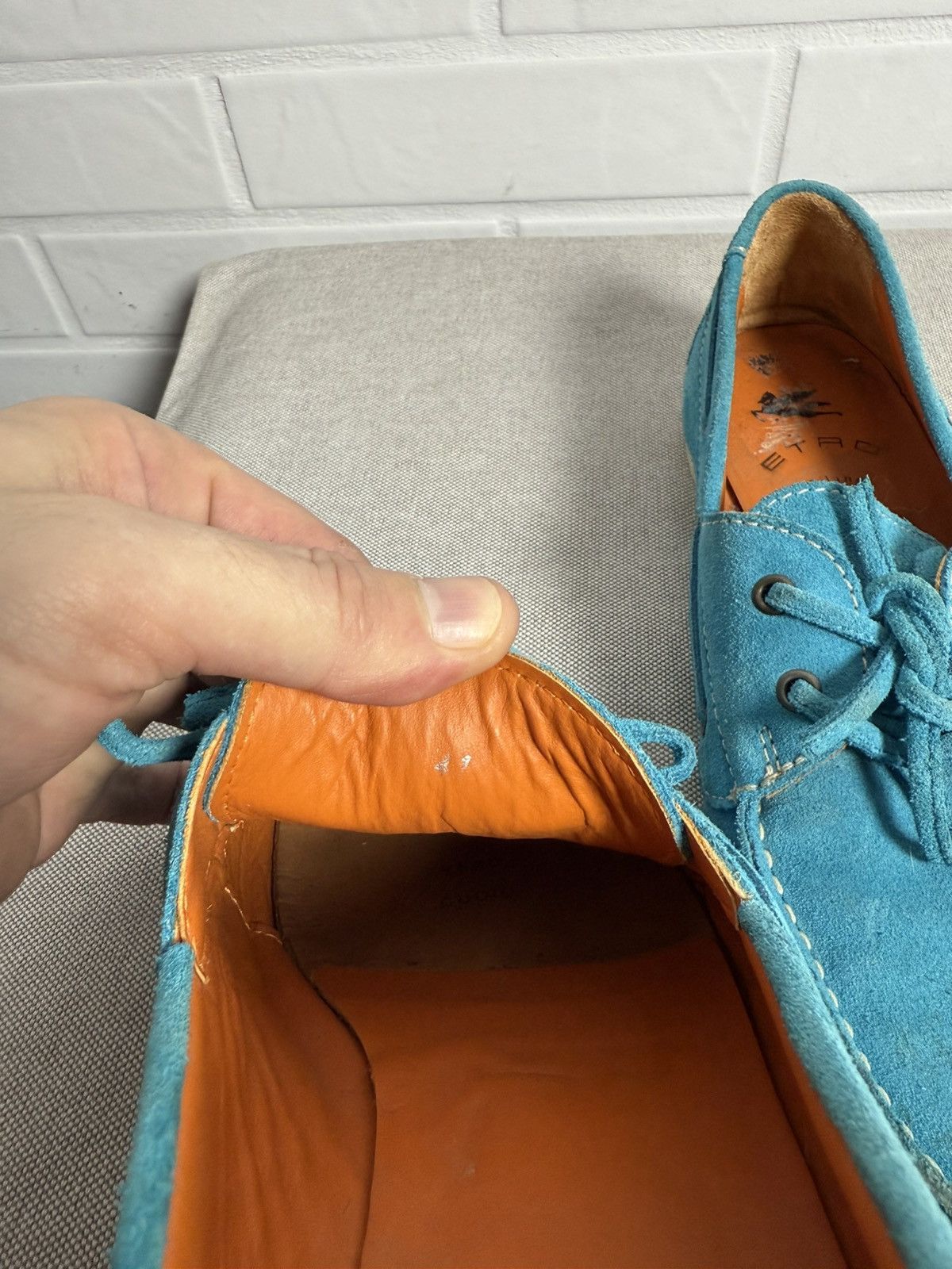 Etro ETRO Milano Men's Shoes Suede Blue Size 41-41.5 US 8.5-9 Size US 8.5 / EU 41-42 - 10 Thumbnail