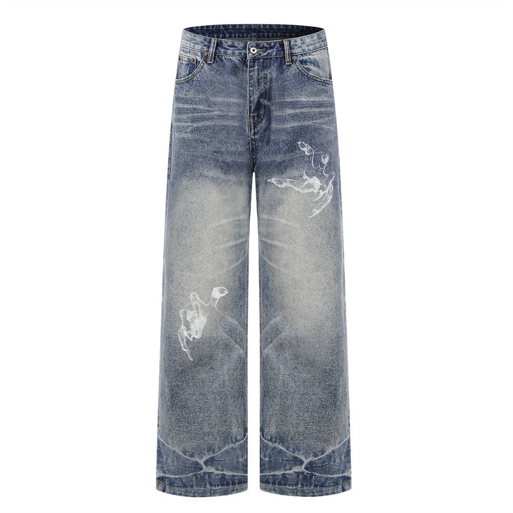 Vintage Men's Punk Demon Hand Distressed Jeans Size US 32 / EU 48 - 1 Thumbnail