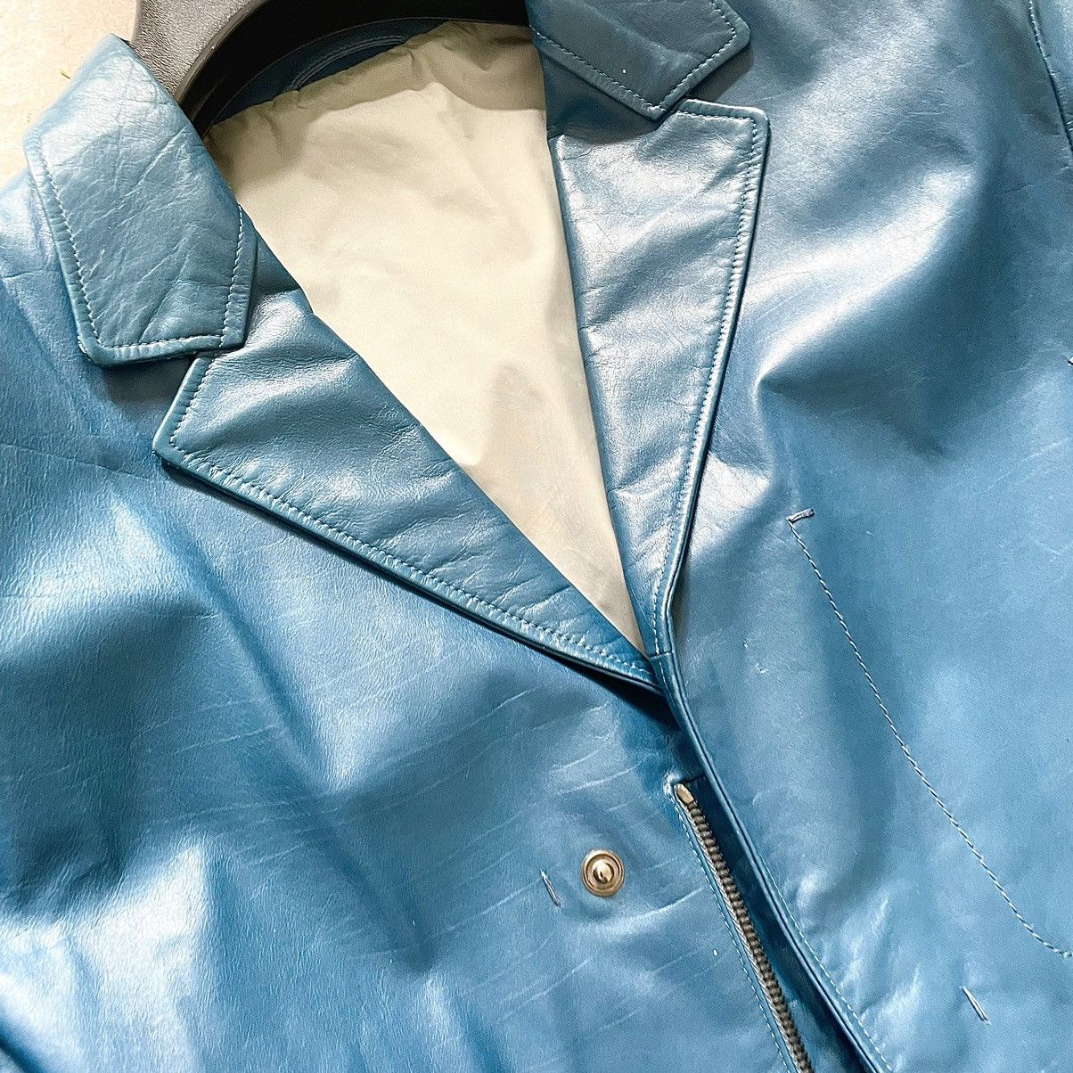 Jil Sander Jil Sander Teal Leather Jacket Size US M / EU 48-50 / 2 - 3 Thumbnail