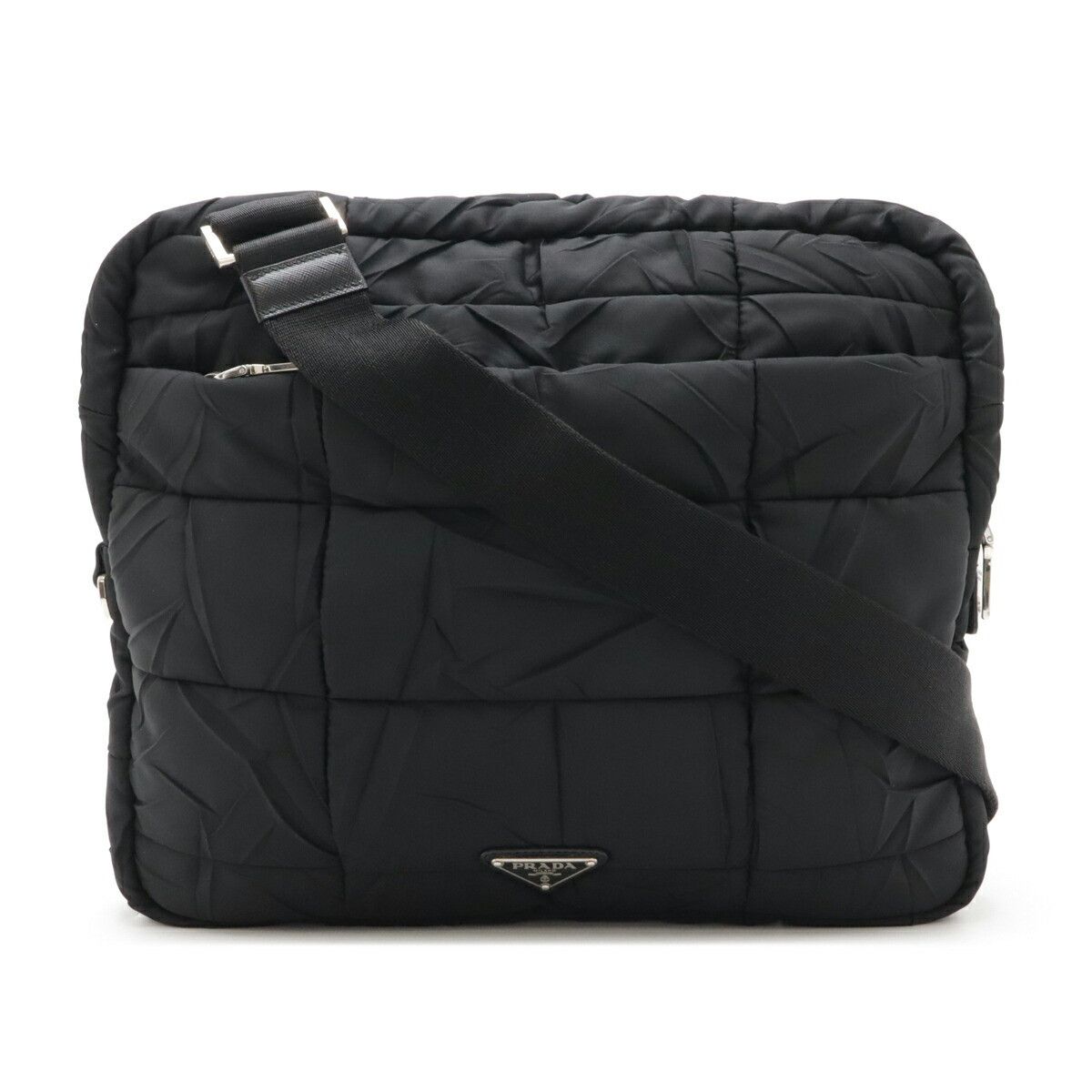Prada Prada Va0720 Nylon Shoulder Bag Leather Shoulder Bag Va0720 in Black, Women's