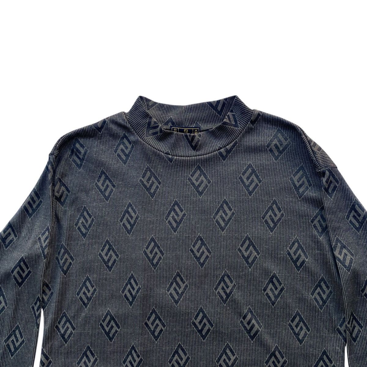 Fendi FENDI FF Full Monogram Zucca Print Mock Neck Top Long Sleeve Size S / US 4 / IT 40 - 3 Thumbnail