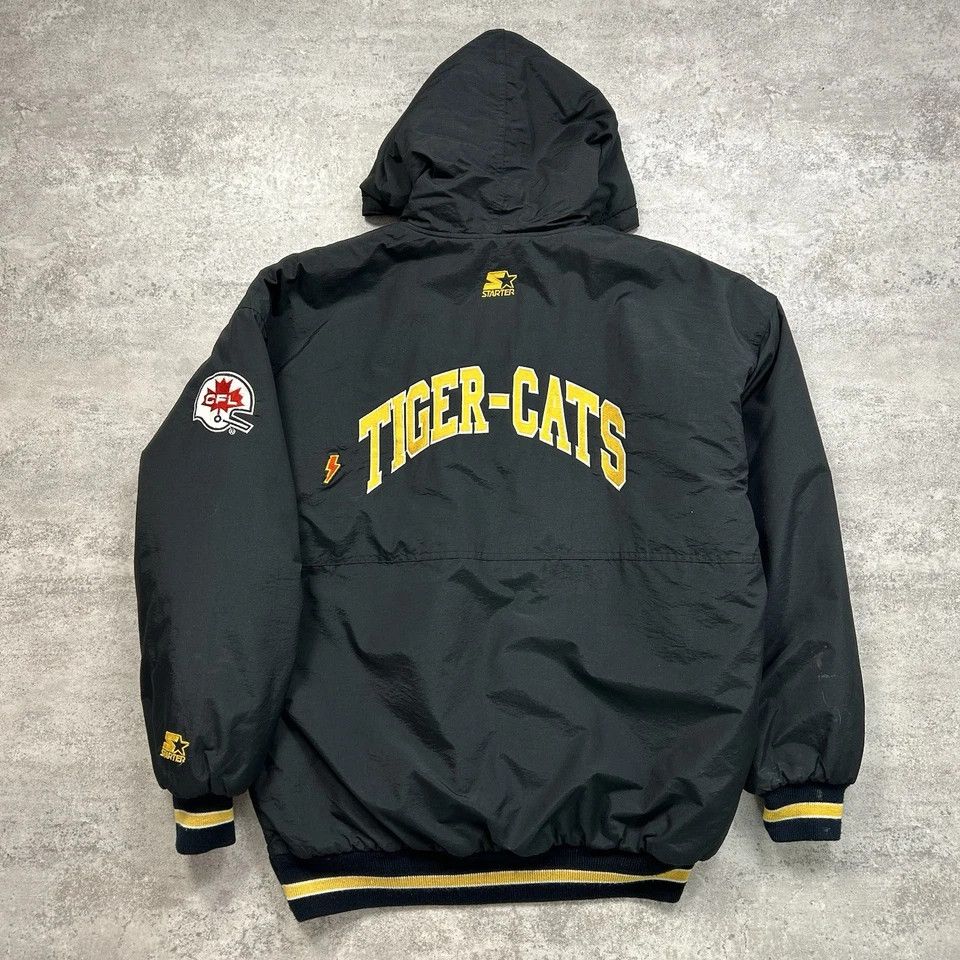 Starter × Vintage RARE CFL HAMILTON TIGER CATS STARTER PUFFER JACKET HOODDIE Size US L / EU 52-54 / 3 - 1 Thumbnail
