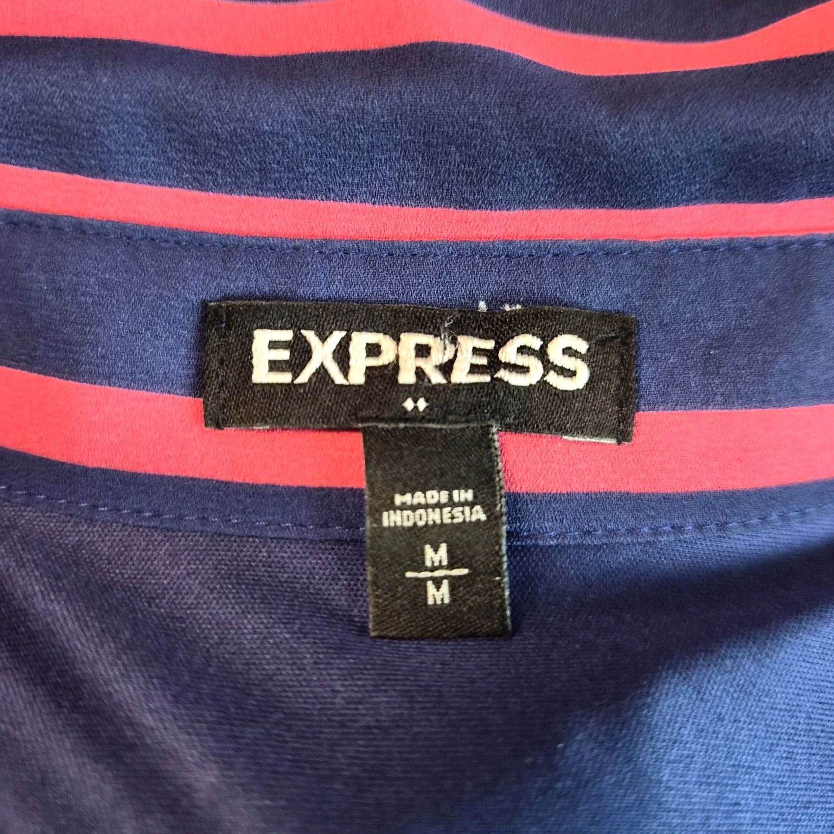 Express Express Womens Striped Button Front Shirt Dress Size M Pink Blue Midi Y2K G049 Size M / US 6-8 / IT 42-44 - 5 Thumbnail