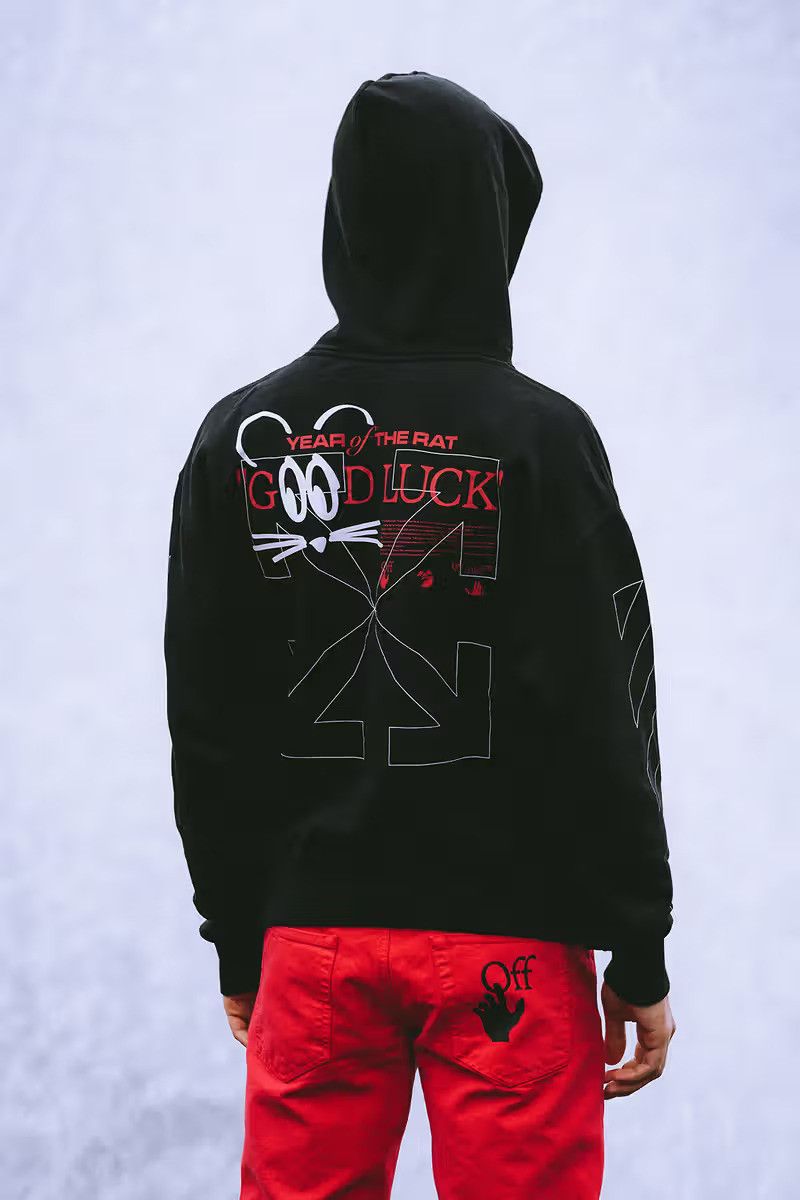 Off-White Black Lunar New Year Arrows Diag Oversized Hoodie Size L / US 10 / IT 46 - 2 Thumbnail