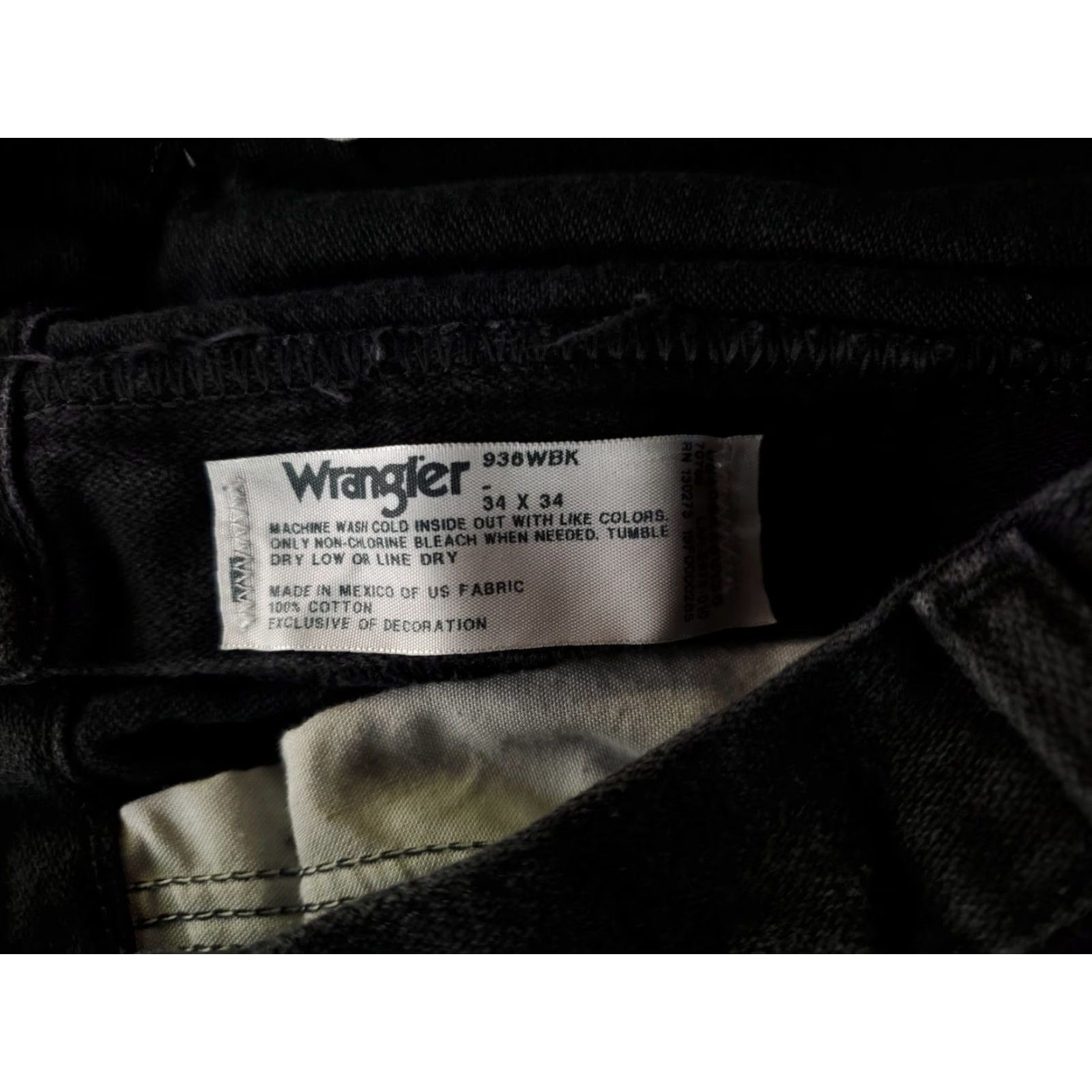 Wrangler VINTAGE Wrangler Jeans 90s Black Mens 34x34 Straight Jeans Mens 34 Black 90s Size US 34 / EU 50 - 5 Thumbnail