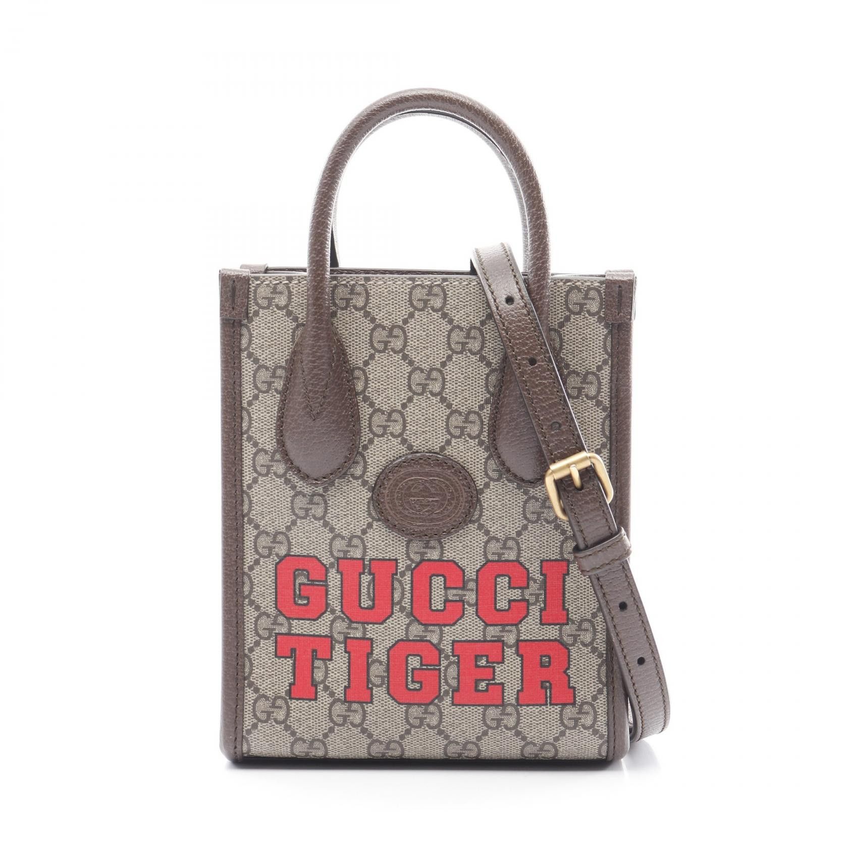 Gucci Gucci Interlocking G GG Supreme Coated Canvas 2Way Tote Bag Canvas Tote Bag 671623 in Beige, Women's