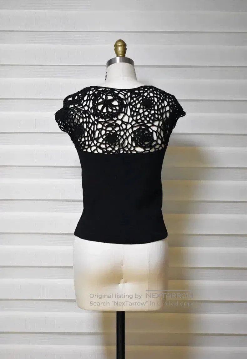 Comme des Garcons Comme Des Garcons Early crochet rose patterned lace top Size S / US 4 / IT 40 - 6 Thumbnail