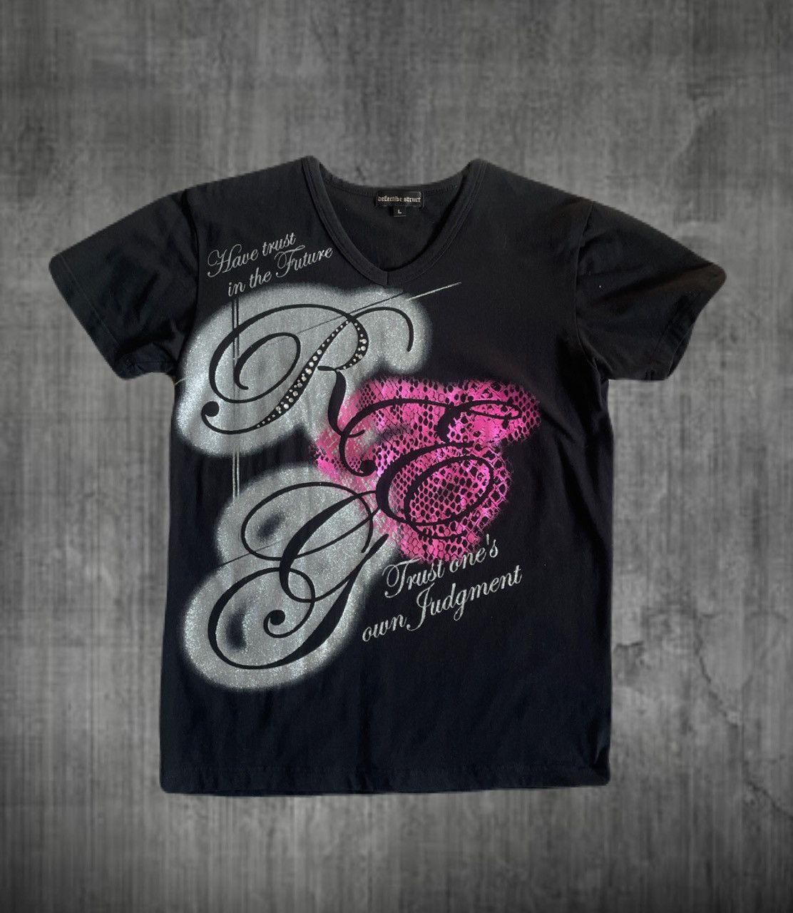 If Six Was Nine 2000s Japanese archive Vkei Glitter Rhinestone Poem Tee Size US S / EU 44-46 / 1 - 1 Thumbnail