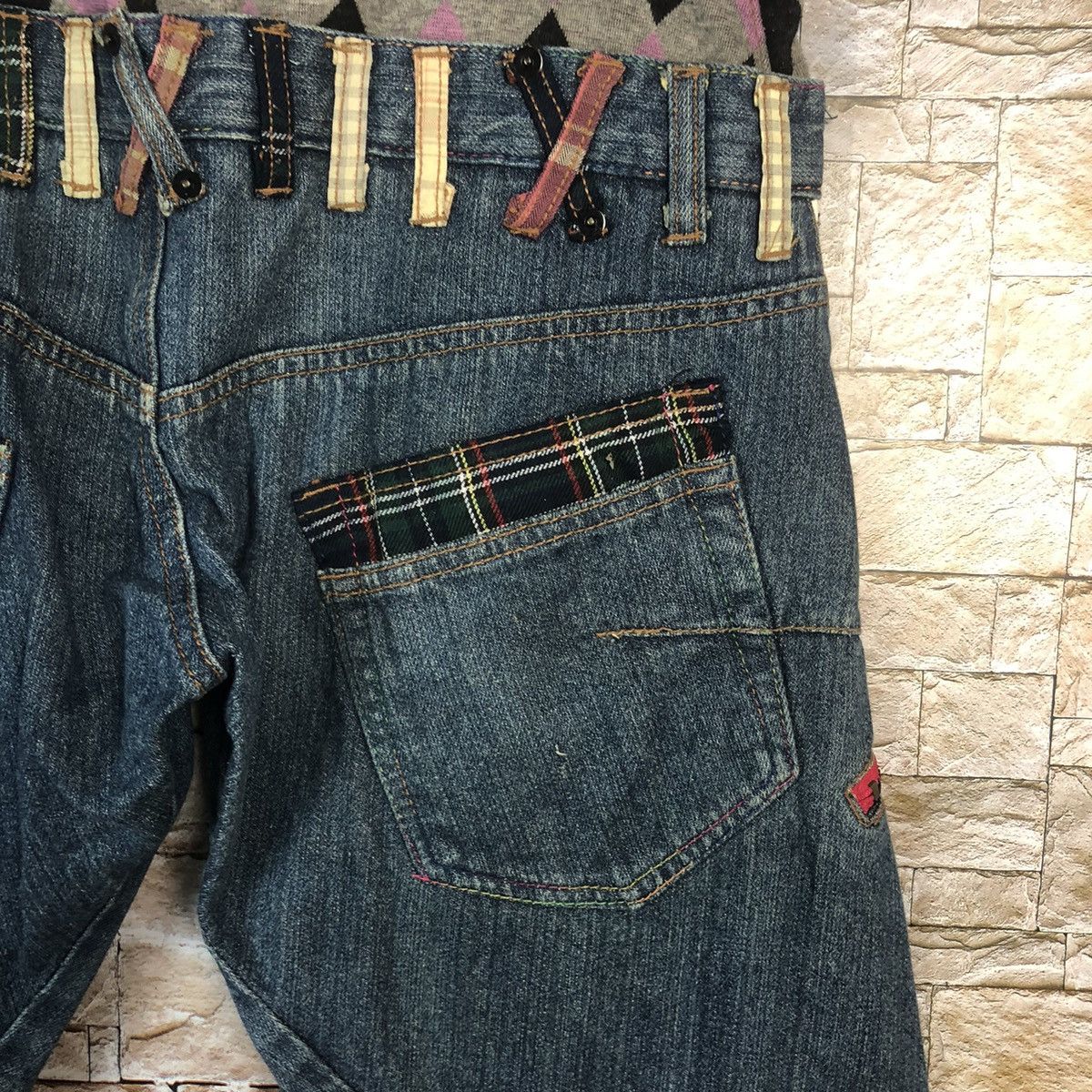 Other Surf Style Double Waist Blue Denim Pants #A72 Size US 31 - 19 Thumbnail