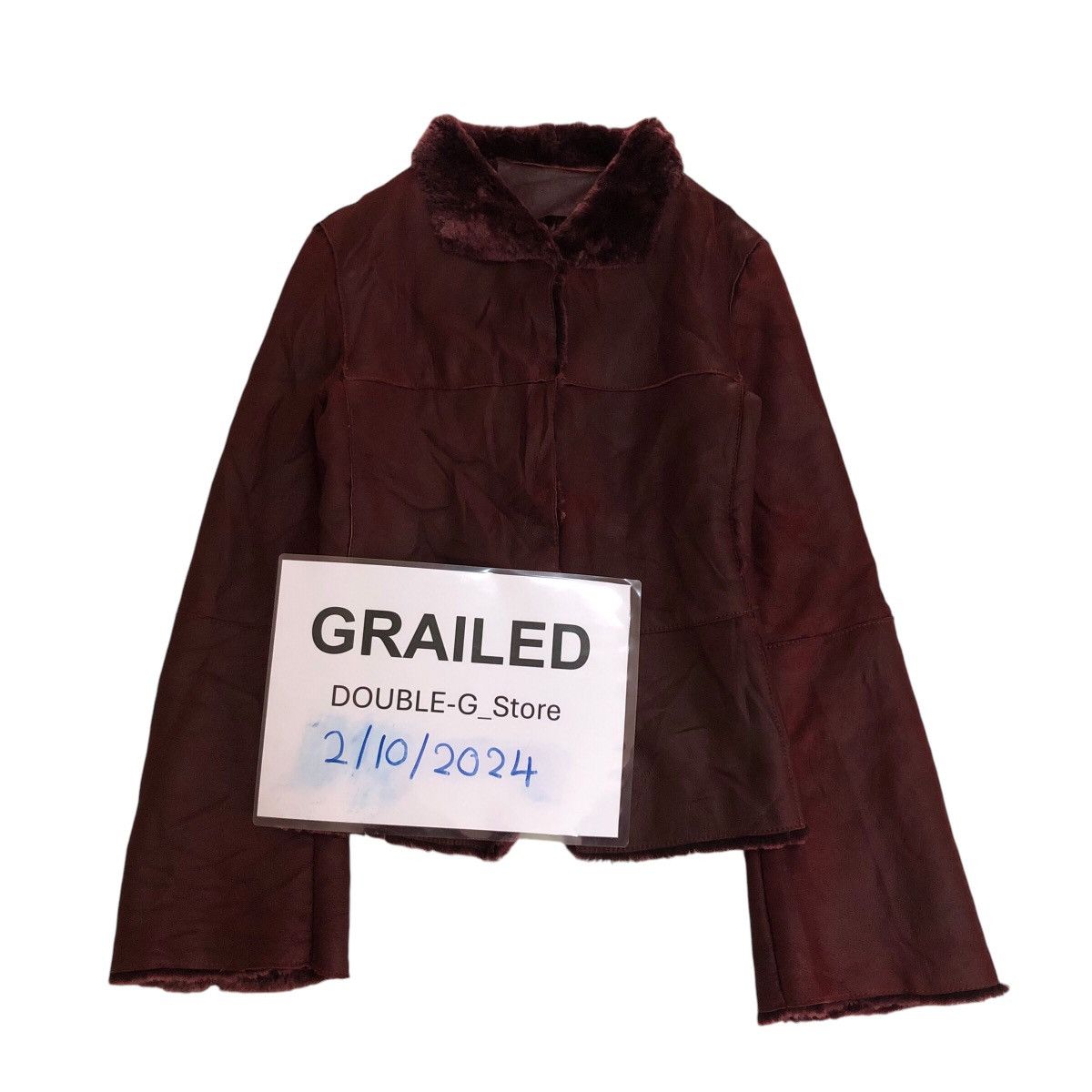 Vintage ITC Made in Italy Cropped Leather Jacket Mink Fur Shearling Size US M / EU 48-50 / 2 - 1 Thumbnail