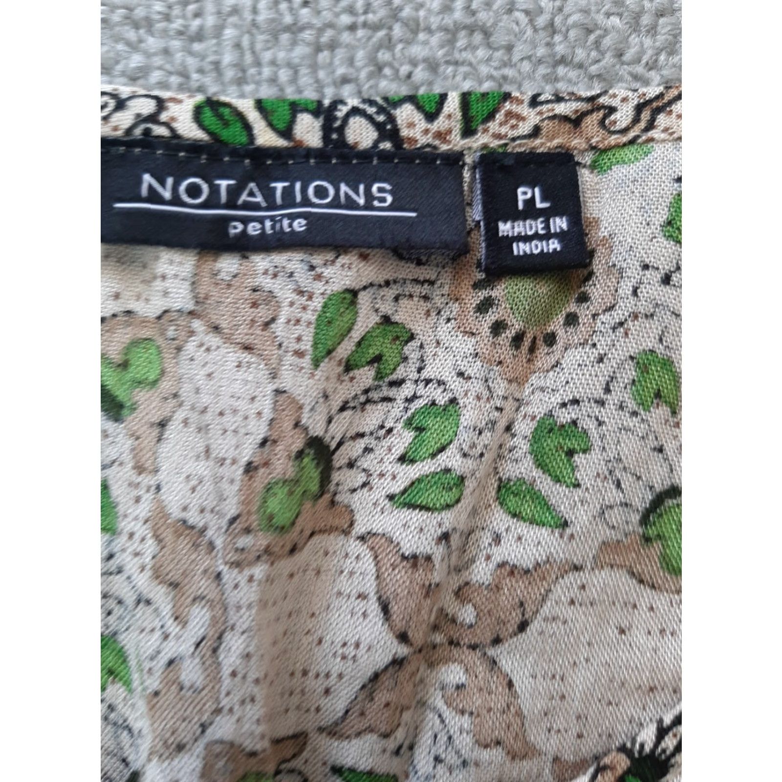 Vintage Notations Sleeveless Blouse Womens PL Petite Large Sleeveless Top Size L / US 10 / IT 46 - 3 Thumbnail