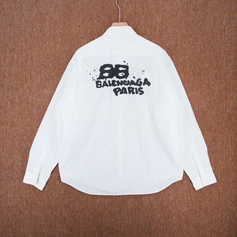 Balenciaga Balenciaga size 38 White Splatter Letter Shirt Size M / US 6-8 / IT 42-44 - 2 Thumbnail