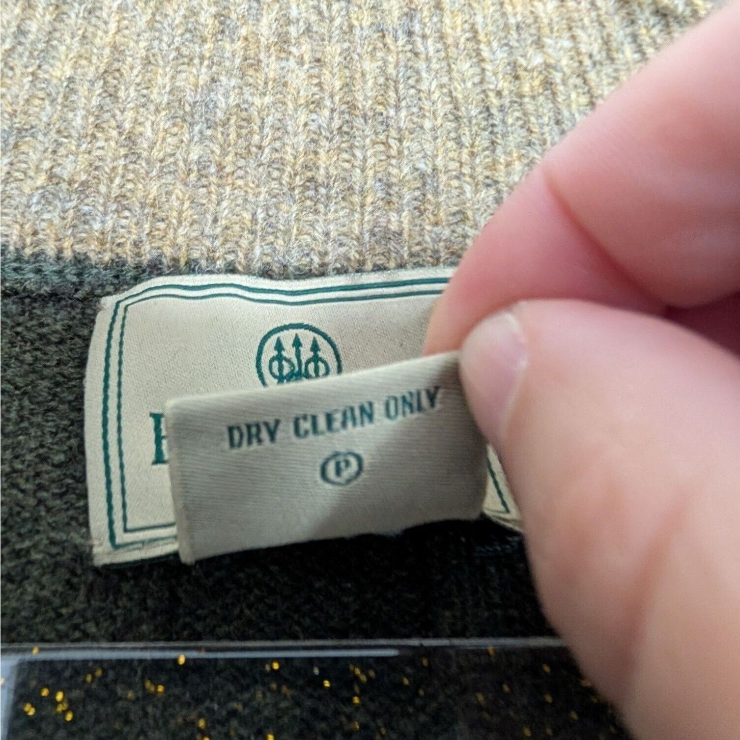 Beretta Beretta Lambswool 1/4 Zip Sweater Mens Size XL Dark Green Size XL / US 12-14 / IT 48-50 - 8 Thumbnail