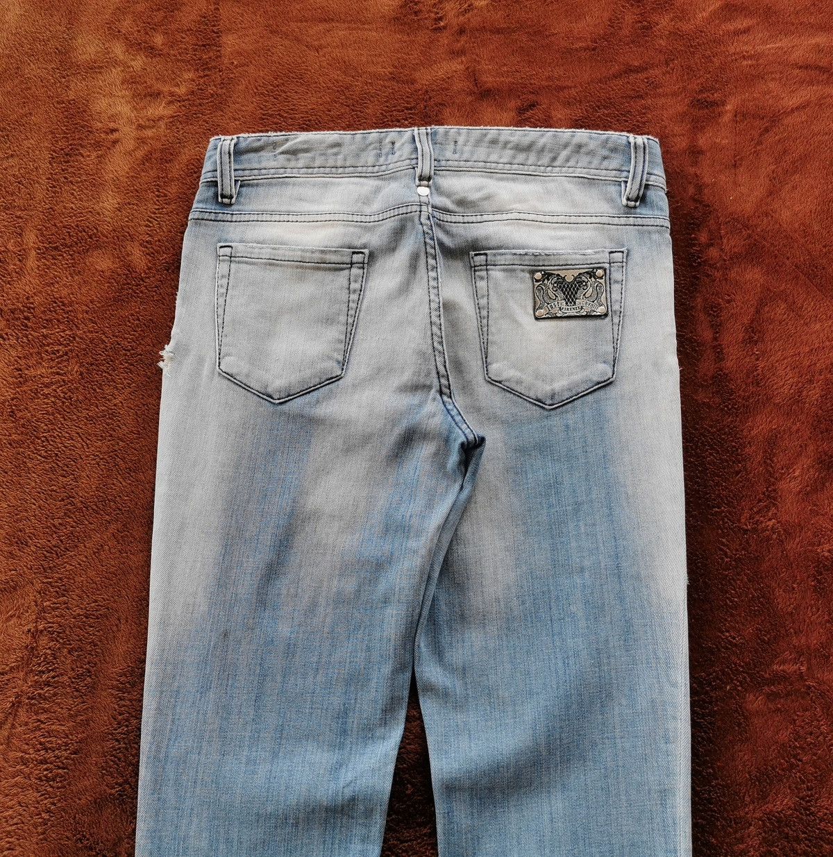Roberto Cavalli Just Cavalli Boro Thrashed Distressed Skinny Denim Jeans Size 28" / US 6 / IT 42 - 7 Thumbnail