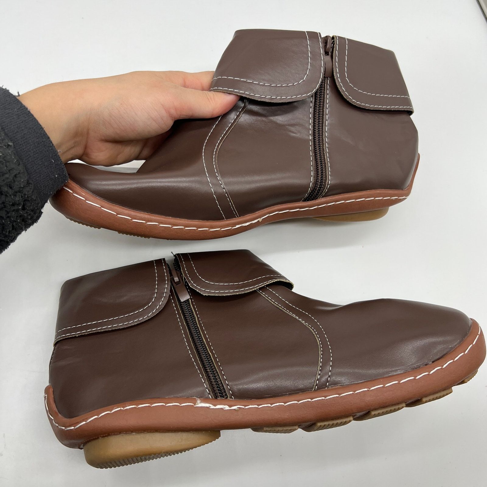 Other Womens Ankle Boot Comfortable Slip On Flat Booties Size US 10.5 / IT 40.5 - 7 Thumbnail