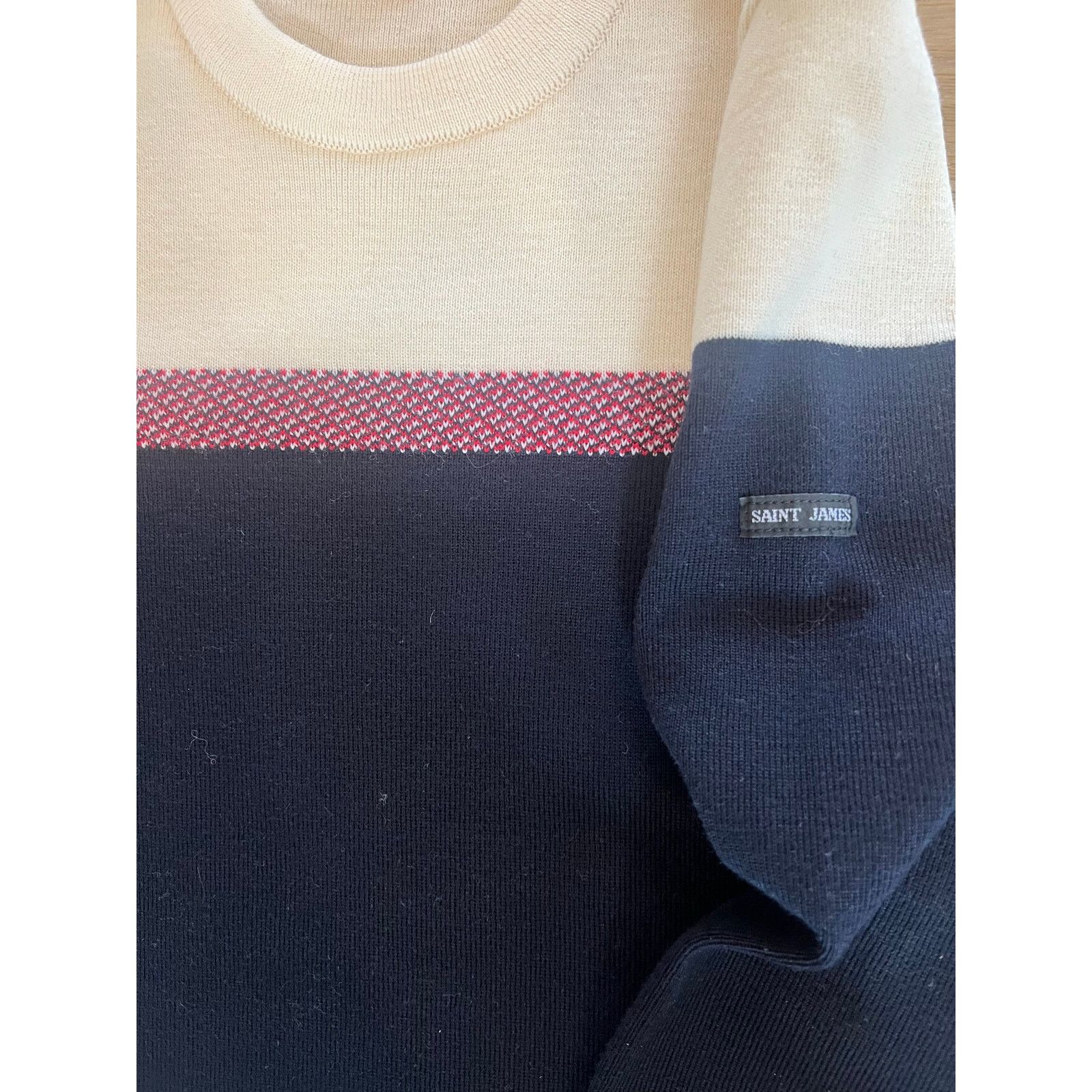Saint James Saint James L’Atelier Navy Cream Sailor Sweater (Sz S) Size S / US 4 / IT 40 - 6 Thumbnail