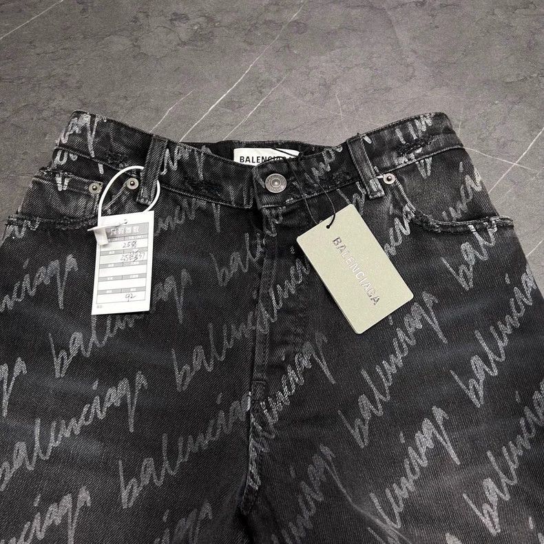 Balenciaga Balenciaga Cursive Letter Logo Chatting Full Print Denim P Size 25" / US 0 / IT 36 - 4 Thumbnail