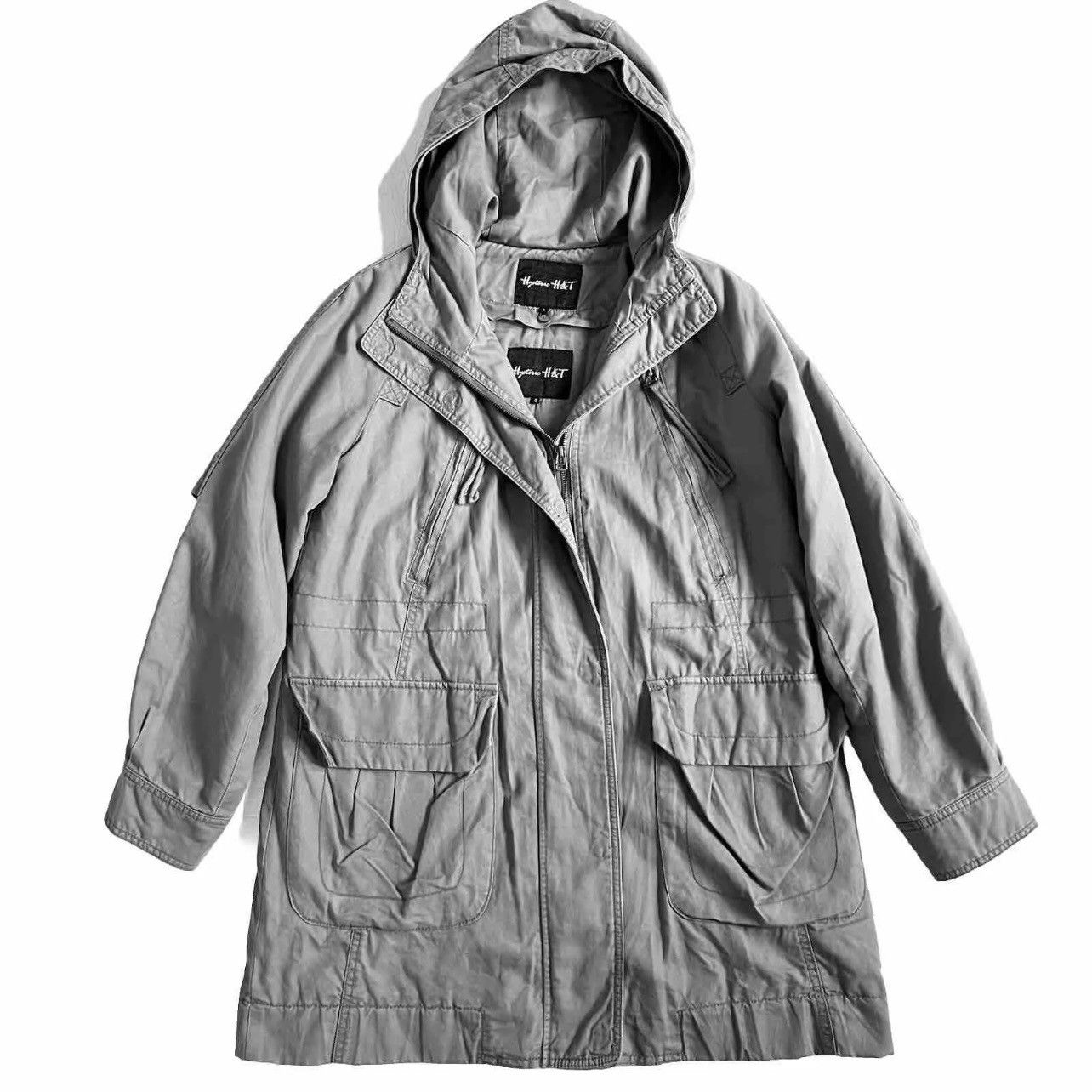 image of Vintage Hysteric Glamour H&t Mens Military Parka Coat in Grey (Size Small)