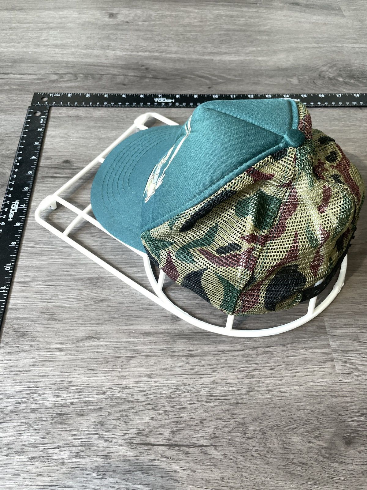 Vintage VTG “Hooked on Alaska Fishing” Camo Snap Back Hat (Sz.OS) Size ONE SIZE - 4 Thumbnail