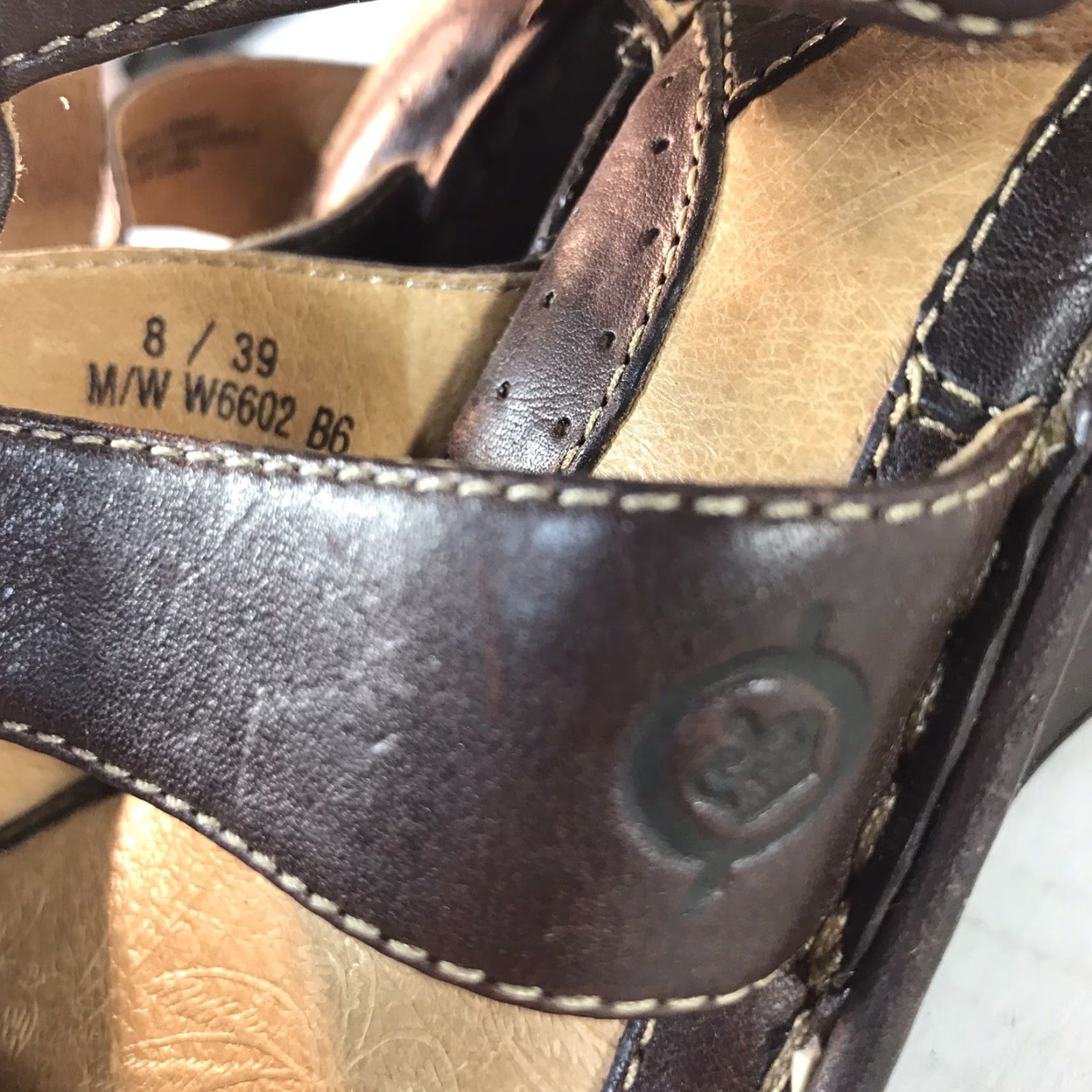 Born VINTAGE Børn Leather Wedge Sandals Womens Size 8 Open Toe Strappy Summer Casual Heel Shoes Size US 8 / IT 38 - 3 Thumbnail
