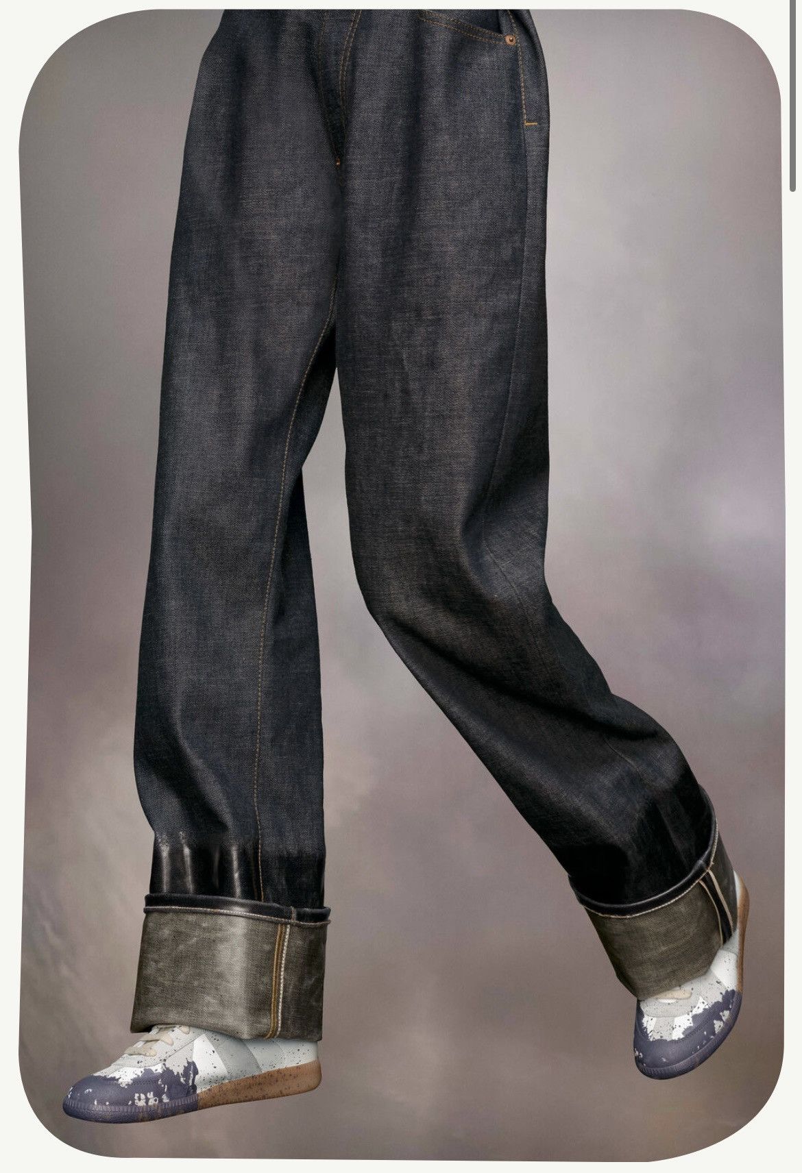 Maison Margiela Maison Margiela Lacquered Turn-up Jeans | Grailed