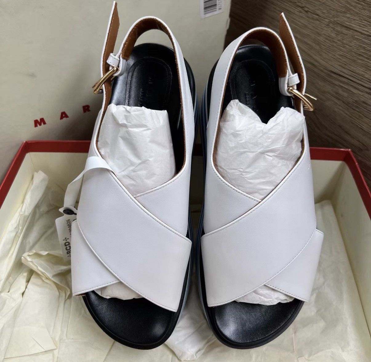 Marni Marni Black and White Platform Sandals J41 Size US 8 / IT 38 - 2 Thumbnail