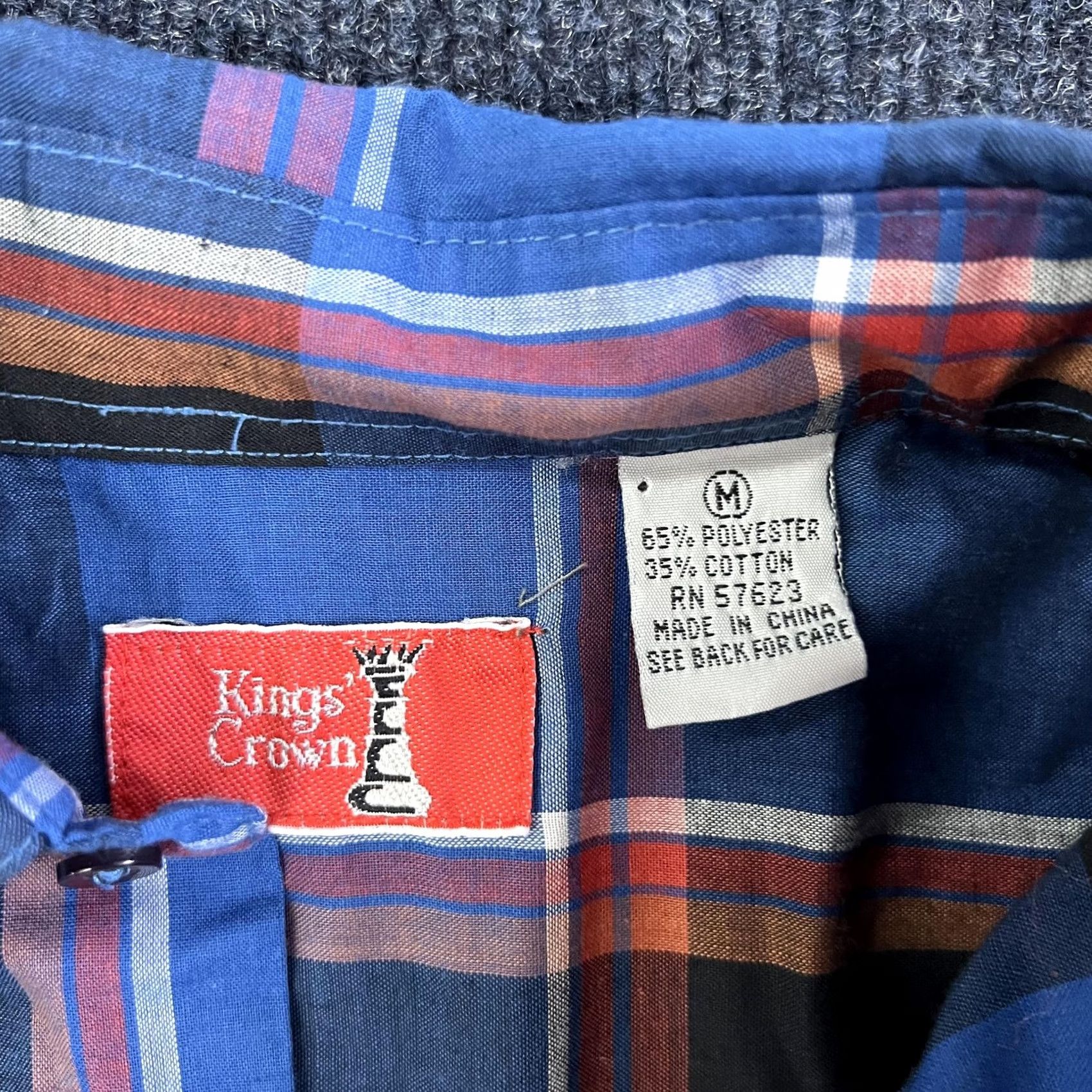 Vintage VINTAGE King's Crown Shirt Mens M Blue Plaid Long Sleeve Button Up Size US M / EU 48-50 / 2 - 3 Thumbnail