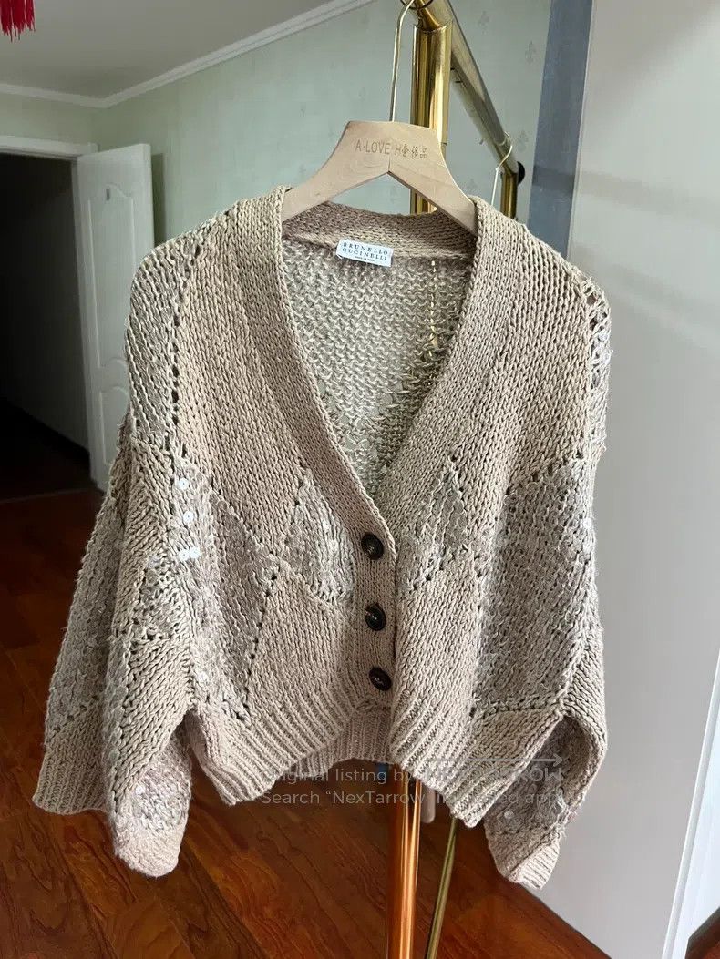 Brunello Cucinelli Brunello Cucinelli Glitter Cardigan Size S / US 4 / IT 40 - 3 Thumbnail