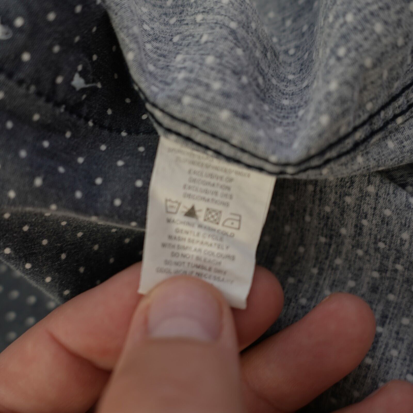 Designer DAMAGED Nick Graham Stretch Modern Fit Blue Polka Dot Large Size US L / EU 52-54 / 3 - 10 Thumbnail