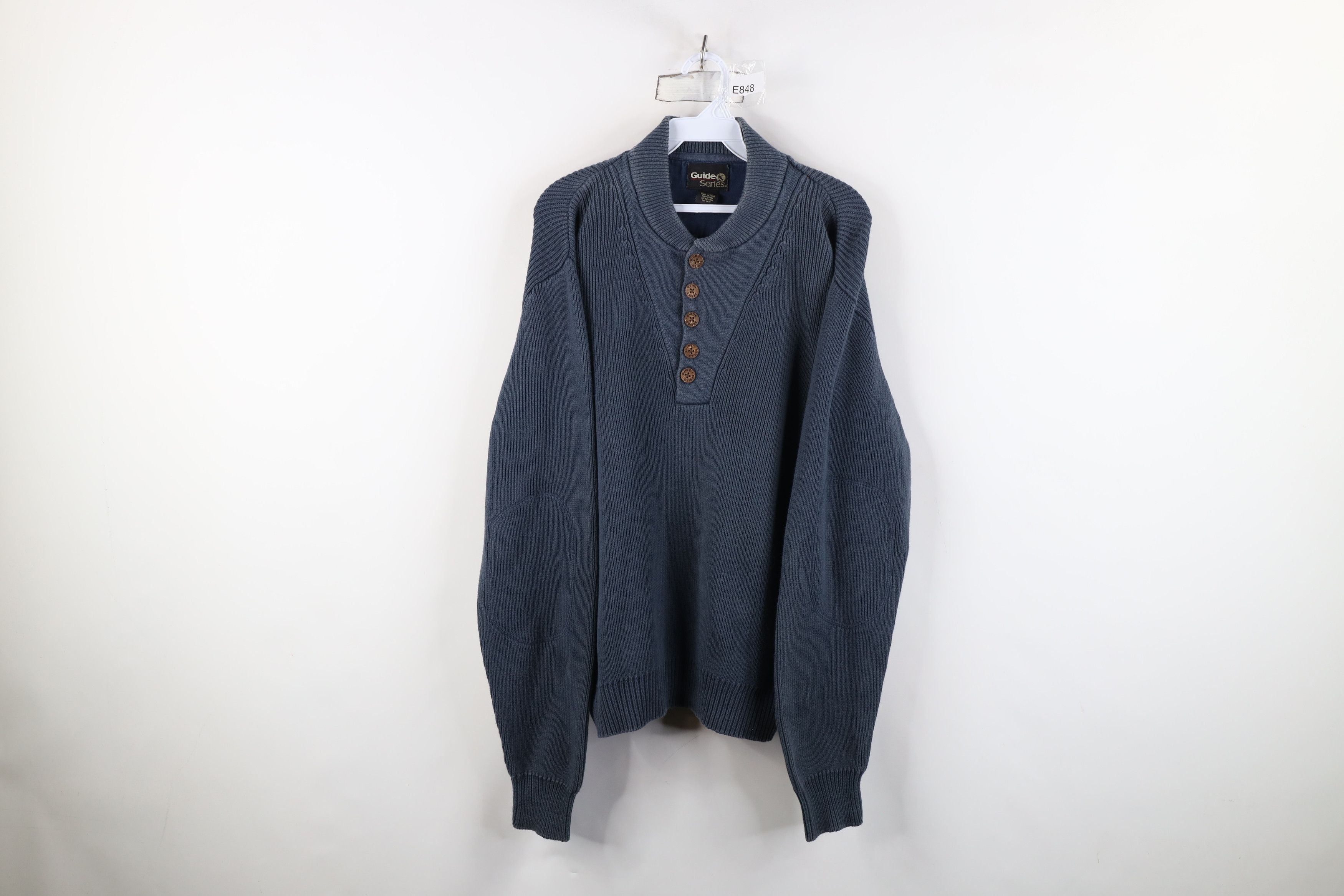 Vintage Vintage Streetwear Heavyweight Ribbed Knit Henley Sweater Size US L / EU 52-54 / 3 - 1 Thumbnail