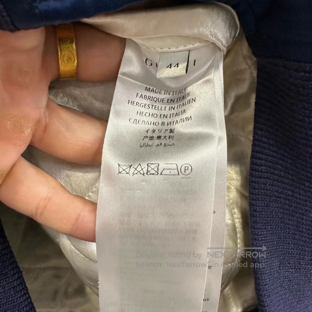 Gucci blue silk baseball jacket from Gucci. Size US L / EU 52-54 / 3 - 4 Thumbnail