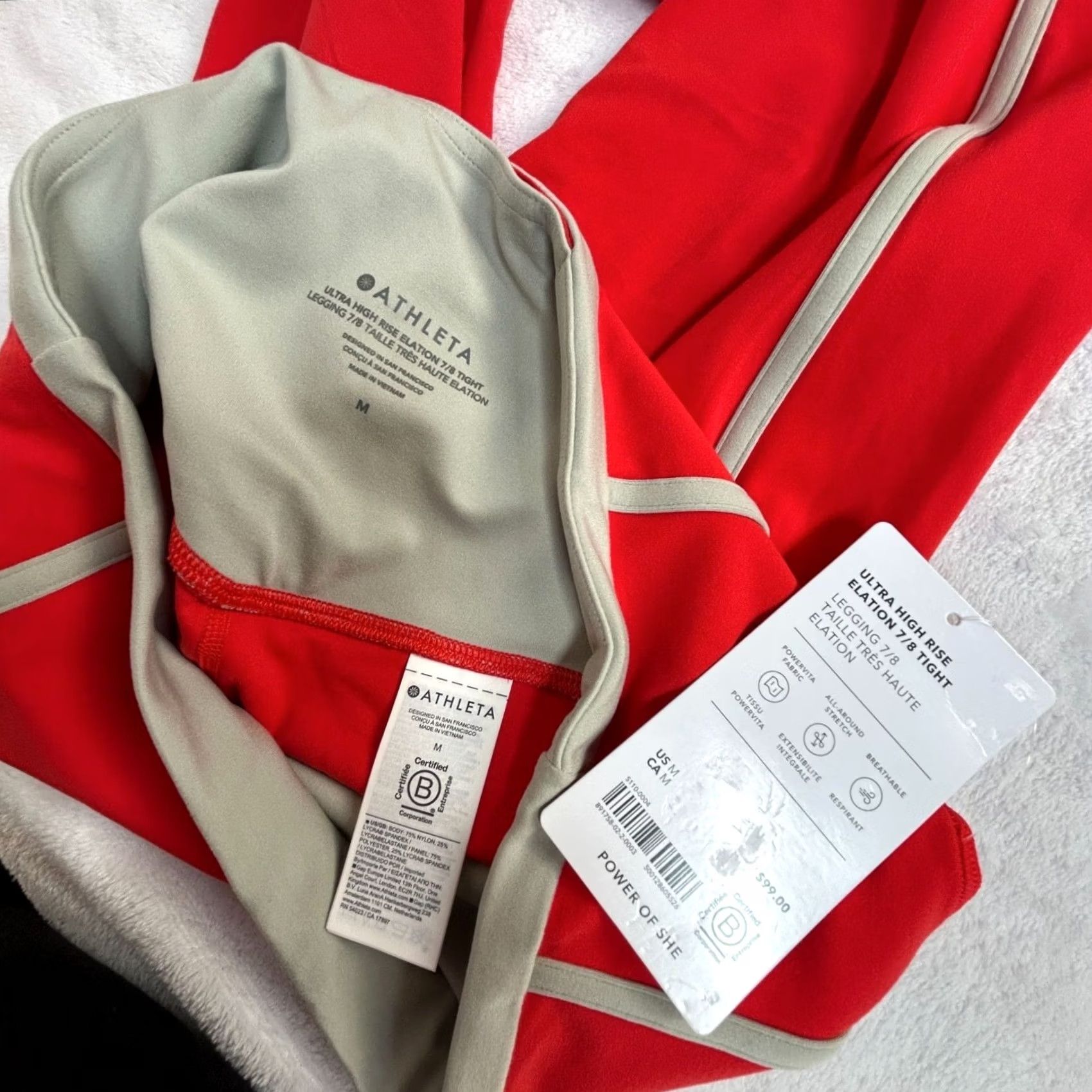 Athleta Athleta Ultra High Rise Elation 7/8 Tight Red Stripe Medium Yoga Leggings Women XS? (Note: Original size is Medium) Size 32" / US 10 / IT 46 - 3 Thumbnail