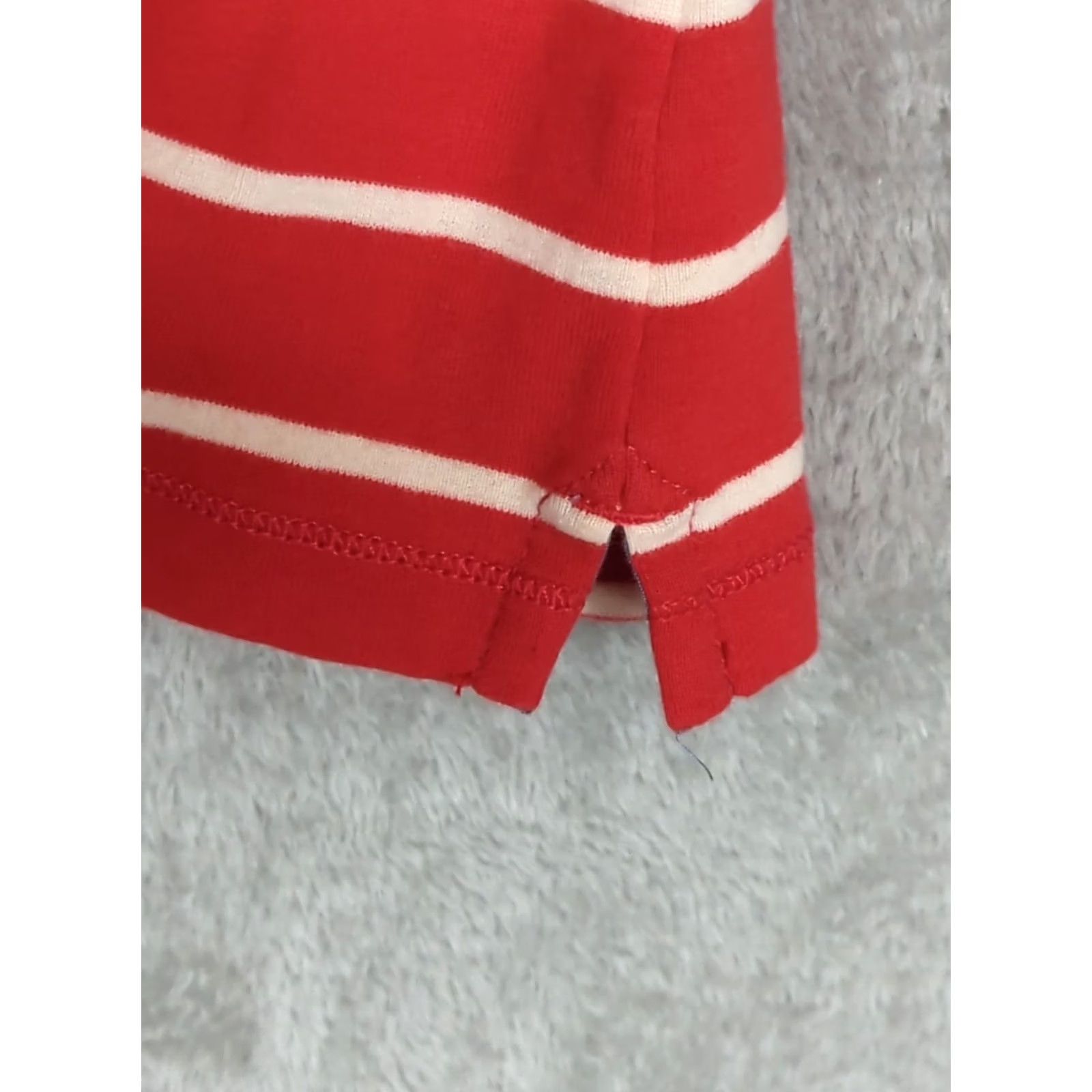 Ralph Lauren VINTAGE Lauren Ralph Lauren Top Women M Red Striped 3/4 Sleeve 100% Cotton Henley Shirt Size M / US 6-8 / IT 42-44 - 7 Thumbnail