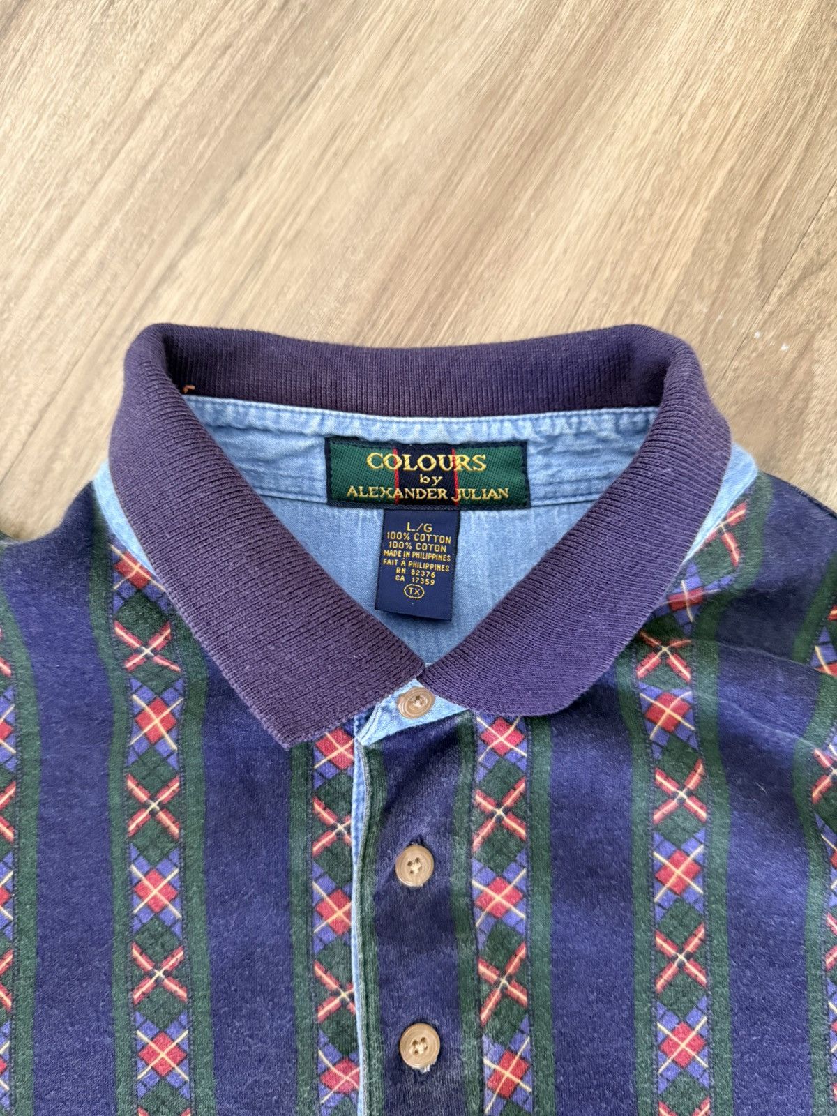 Alexander Julian Vintage Colours by Alexander Julian Long Sleeve Polo Large Size US L / EU 52-54 / 3 - 3 Thumbnail