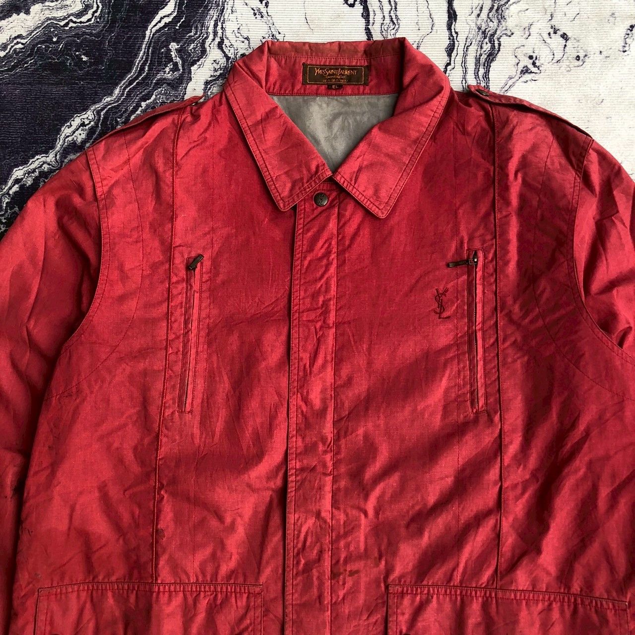 Vintage 90s Yves Saint Laurent YSL Sportswear Red Jacket