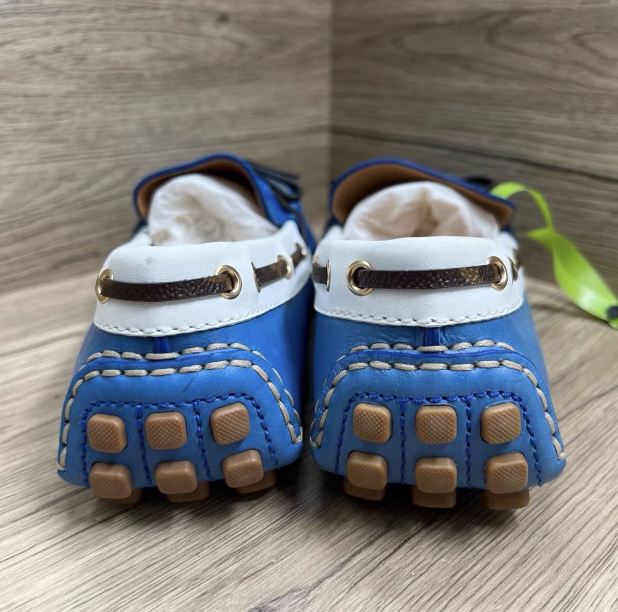 Louis Vuitton Louis Vuitton Arizona Moccasin White Blue Brown Loafers J41 Size US 8 / EU 41 - 2 Thumbnail