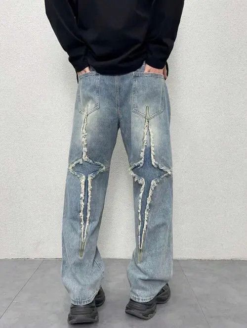 VIBE Distressed Stack Baggy Jeans, Flared Jeans Size US 32 / EU 48 - 3 Thumbnail