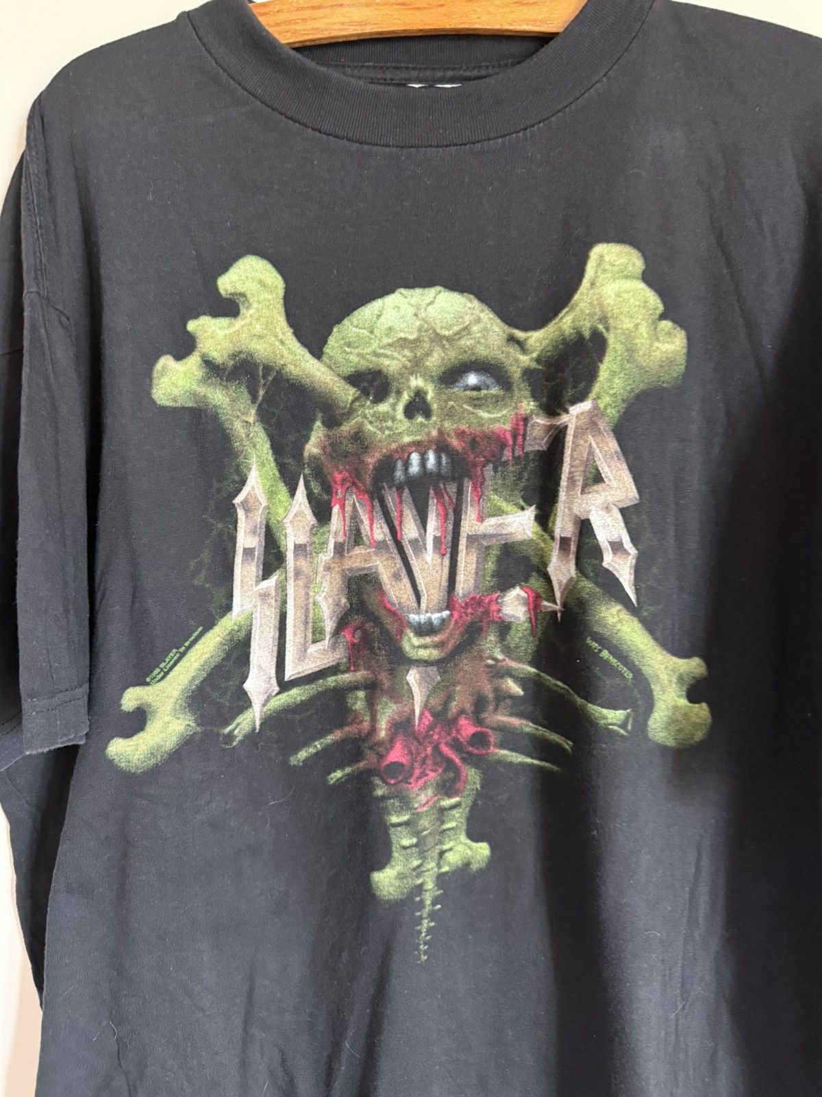Band Tees T-shirt vintage Slayer 1995 "213" Wes Benscoter-XL Size US XL / EU 56 / 4 - 3 Thumbnail