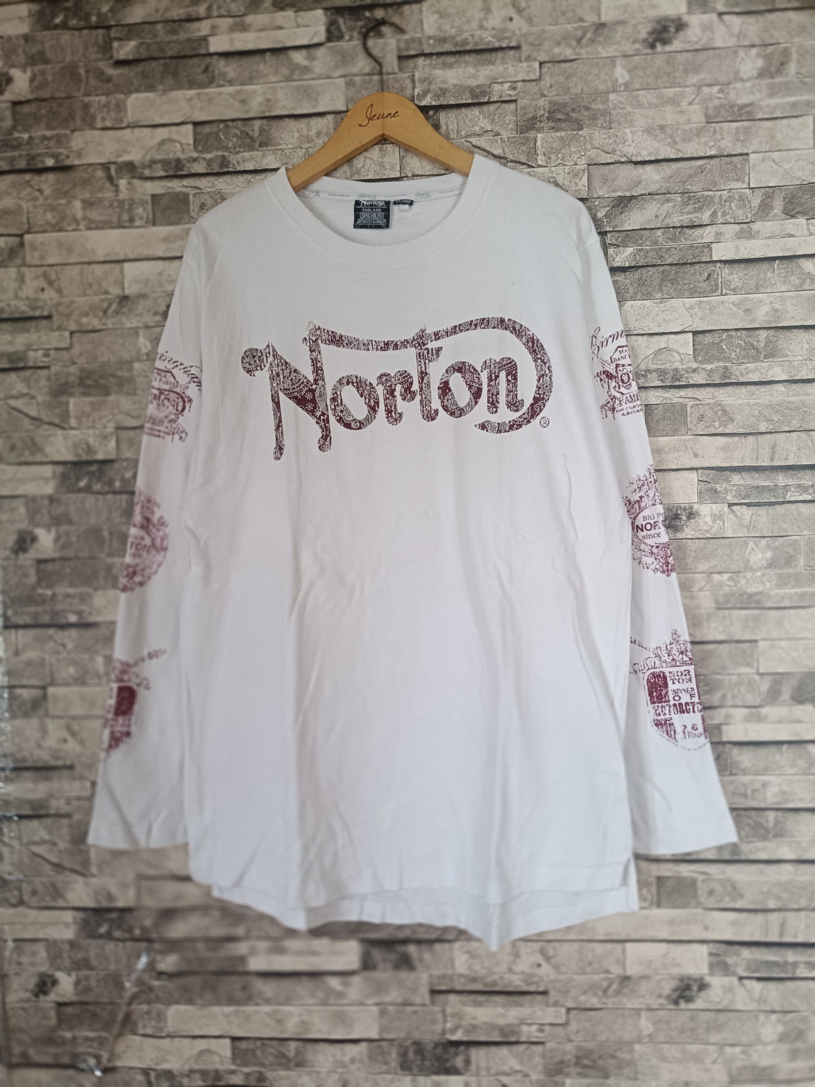 Norton British Norton motorcycle heritage paisley long sleeve shirt Size US XL / EU 56 / 4 - 1 Thumbnail